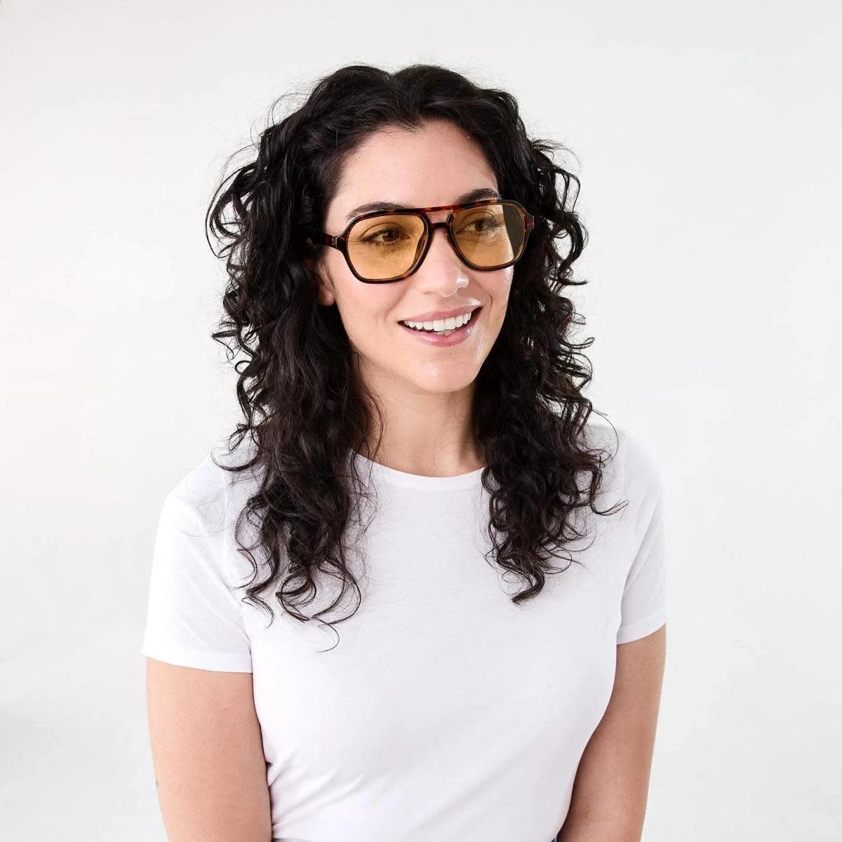 5 Square Aviator Glasses Tort Yel, 5 of 6