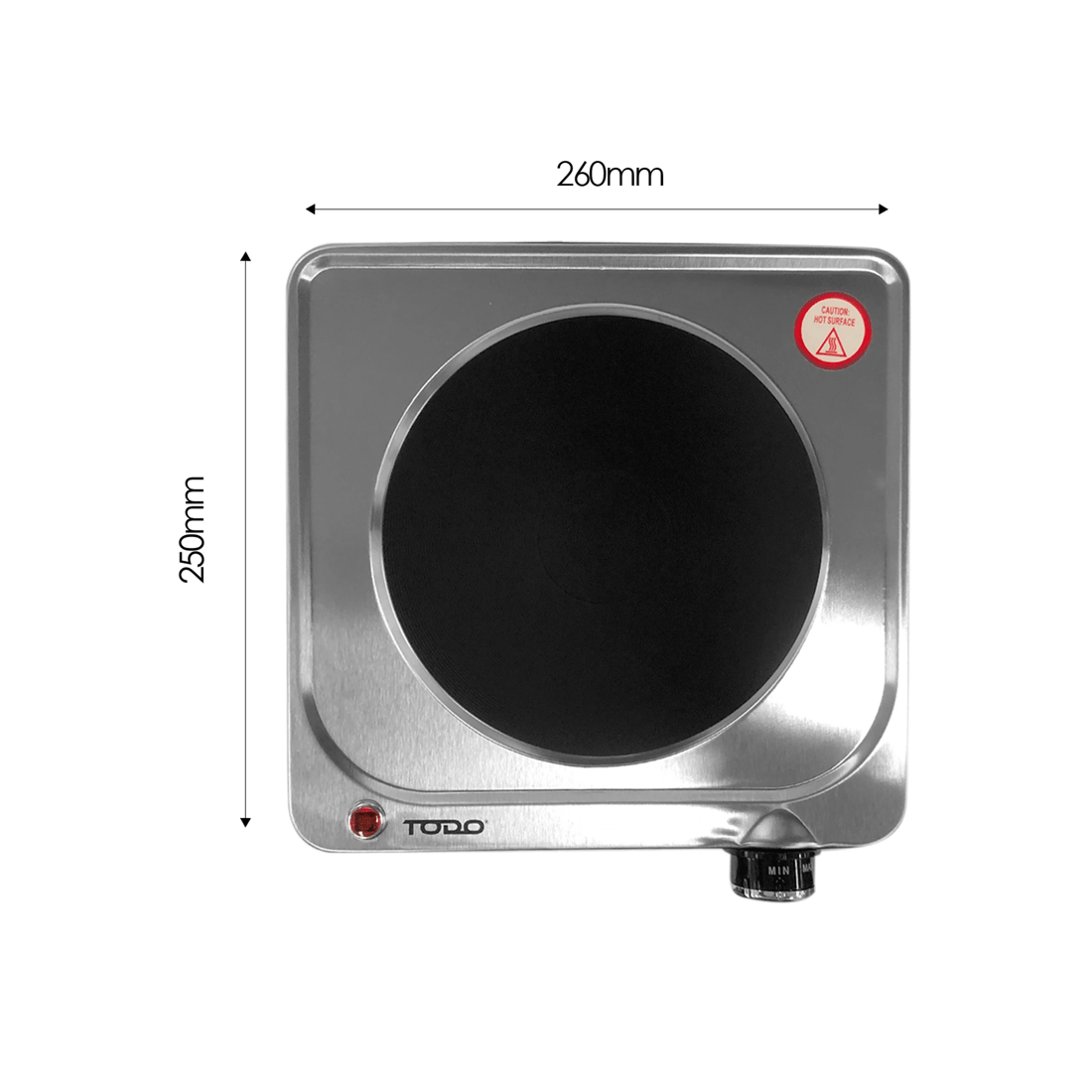 4 TODO 1500W Portable Hotplate Electric Cooktop Single Stainless Steel, 4 of 6