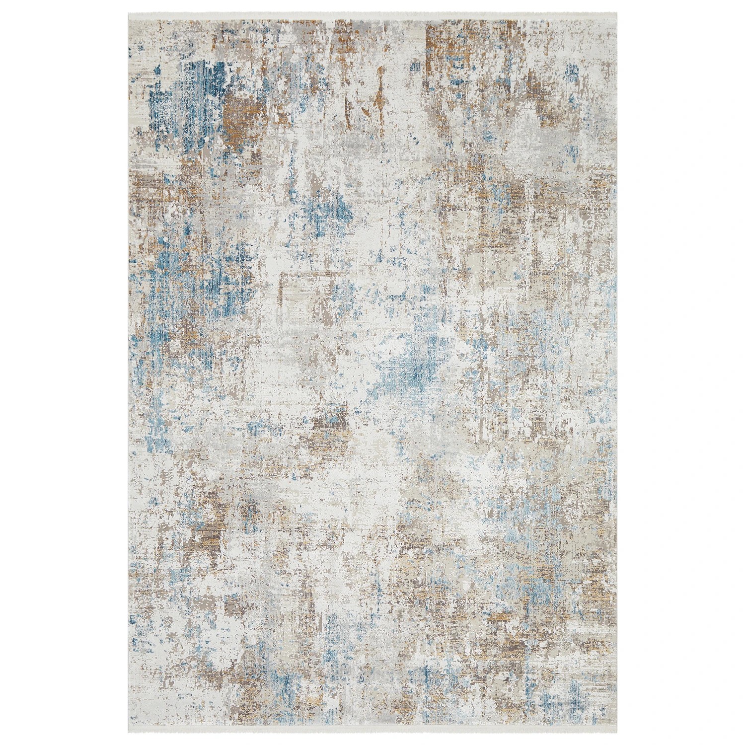 1 Common Ground Rugs Glimmers 108 290x200cm - Large Bamboo Silk Power Loomed Floor Rug - Blue, 1 of 9