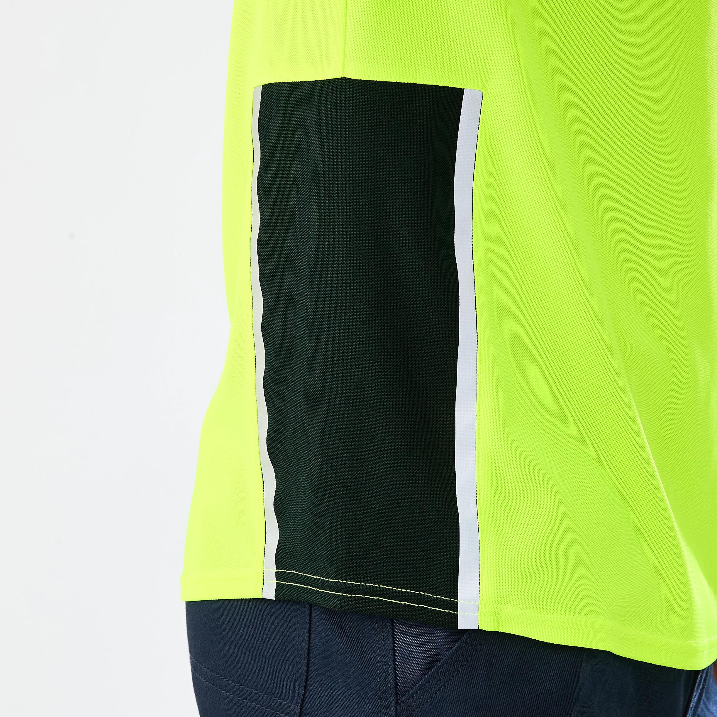 6 Workwear Short Sleeve Hi-Visibility Cool Polo Shirt FLURO YELLOW, 6 of 7