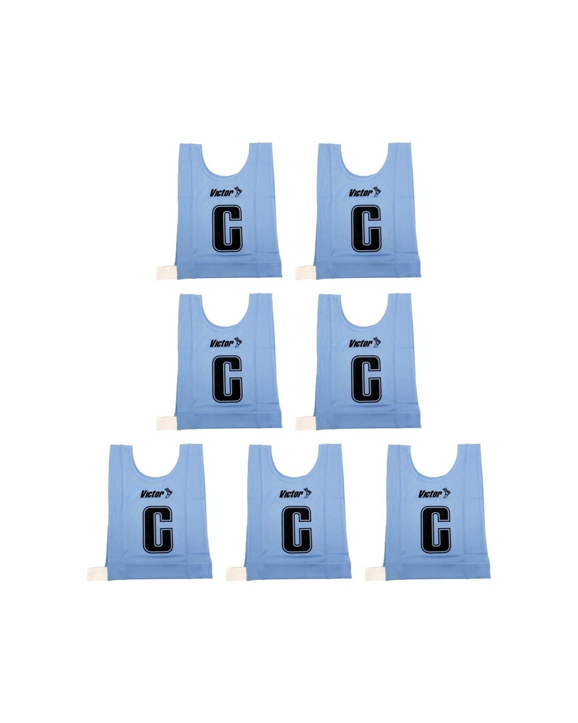1 Victor Sports 7pc Bibs Netball Senior Breathable Honeycomb Polyester Sky - Blue, 1 of 2