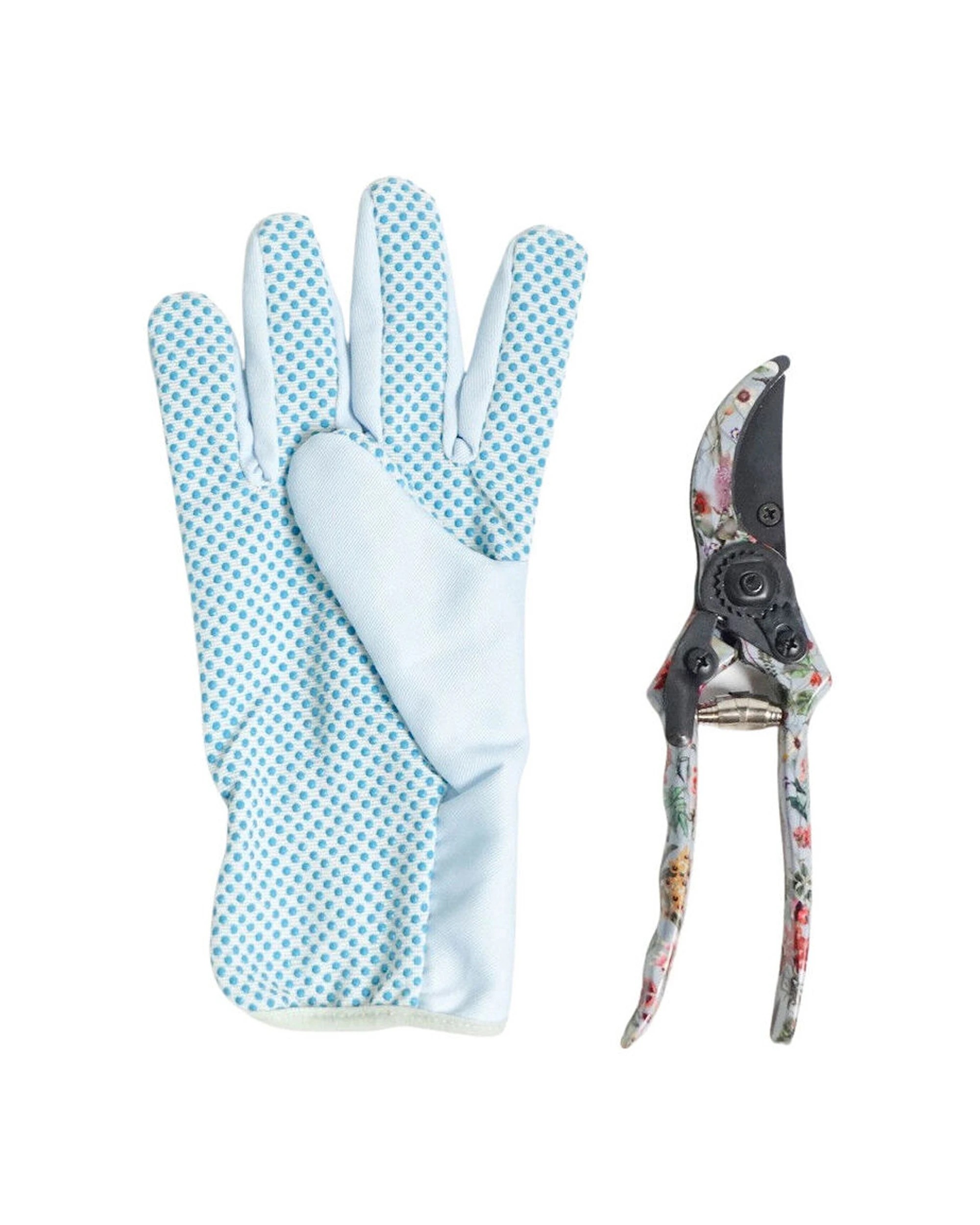 1 Urban 3pc Urban Botanicals Secateurs and Gardening Gloves Set 26cm - Blue, 1 of 4