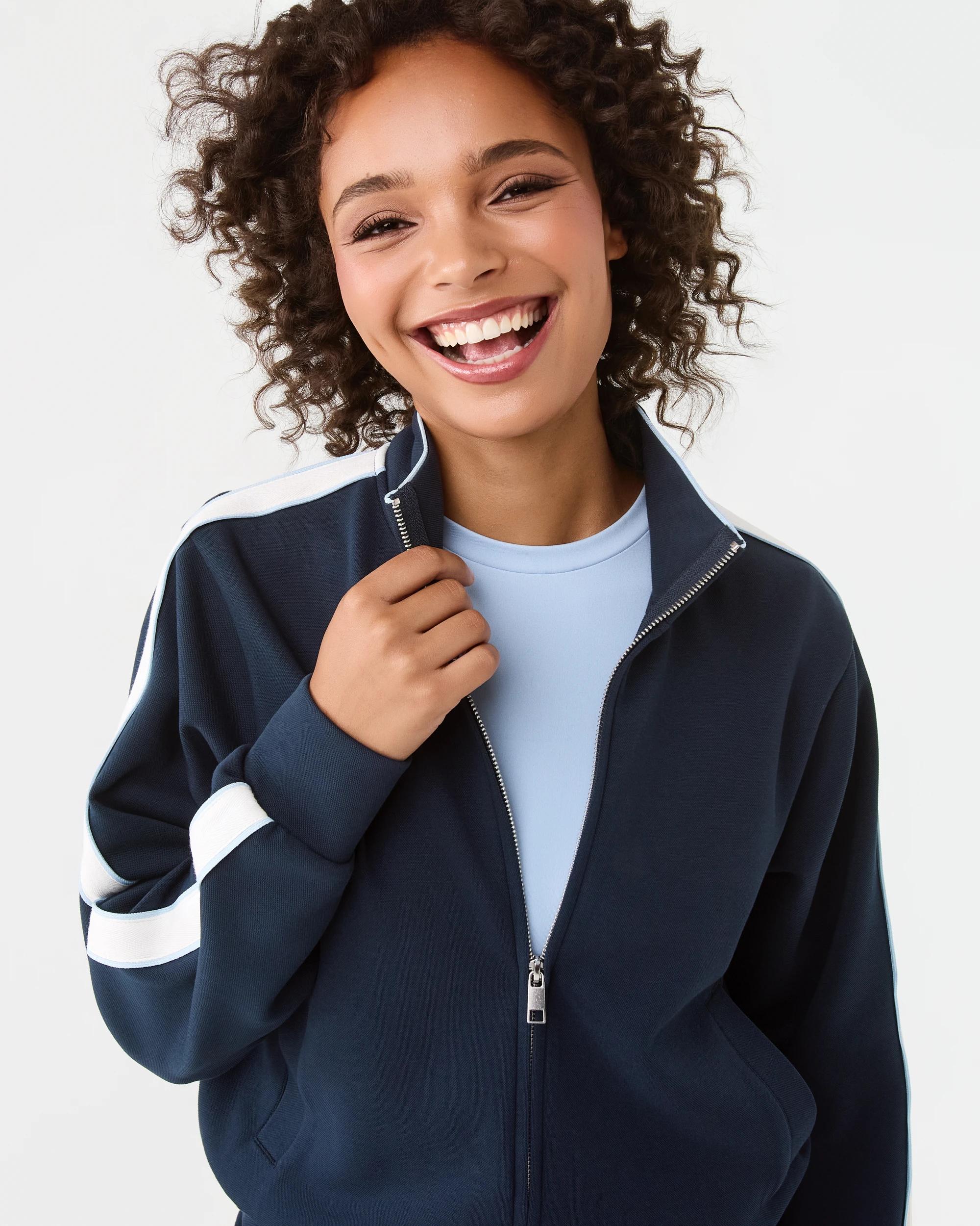 7 Active Womens Retro Zip Through Shade Navy, 7 of 10