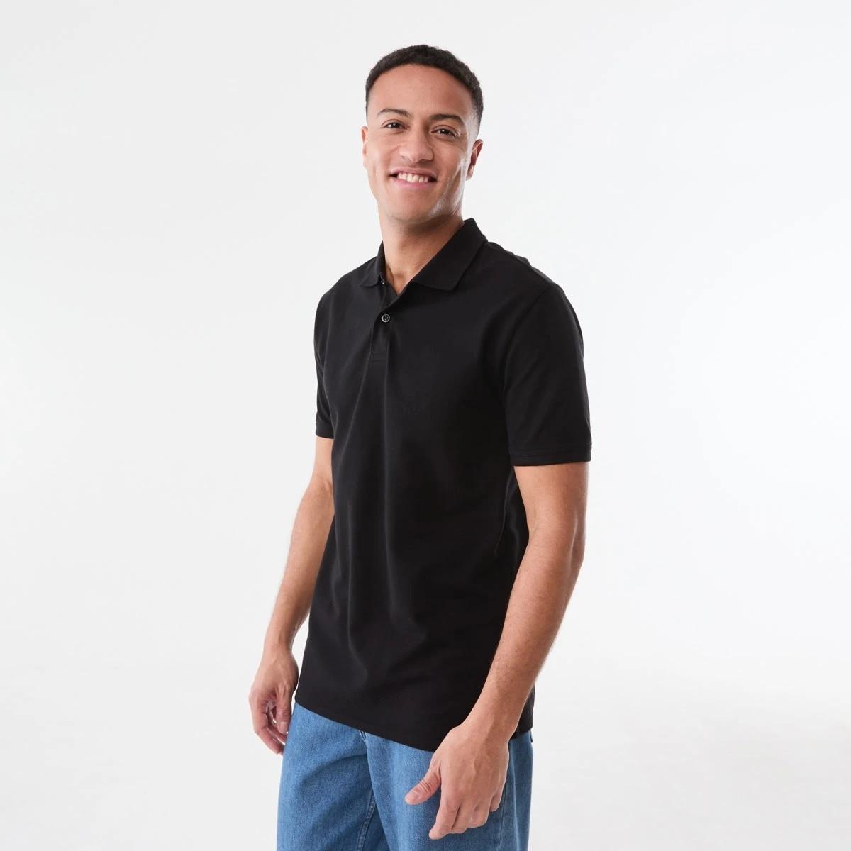 2 Basic Pique Polo BLACK, 2 of 7