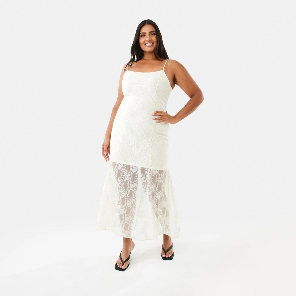 3 Sleeveless Lace Maxi Dress Prtn White, 3 of 10