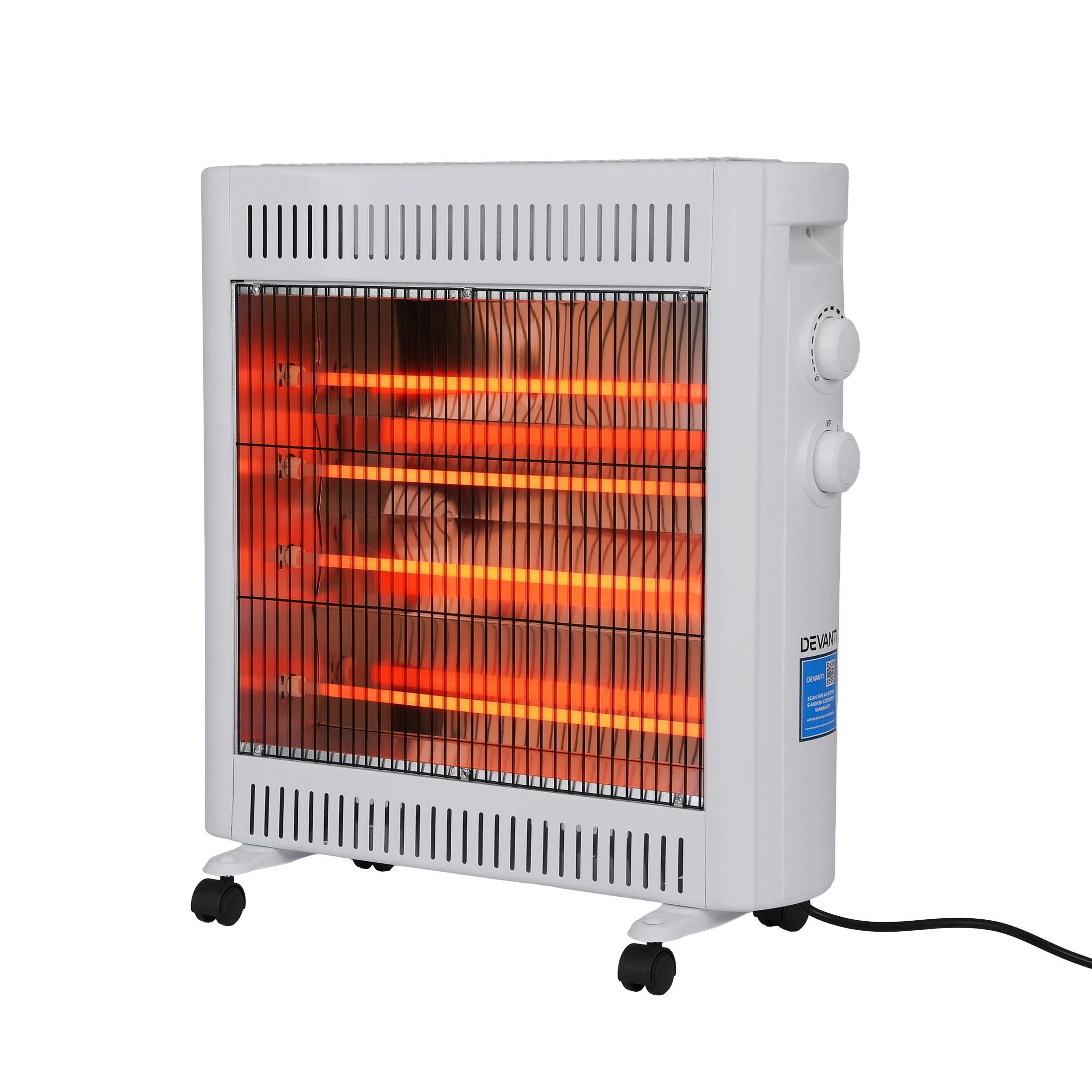 1 Devanti 2200W Infra Radiant Heater Portable Electric Space Heating - White, 1 of 1