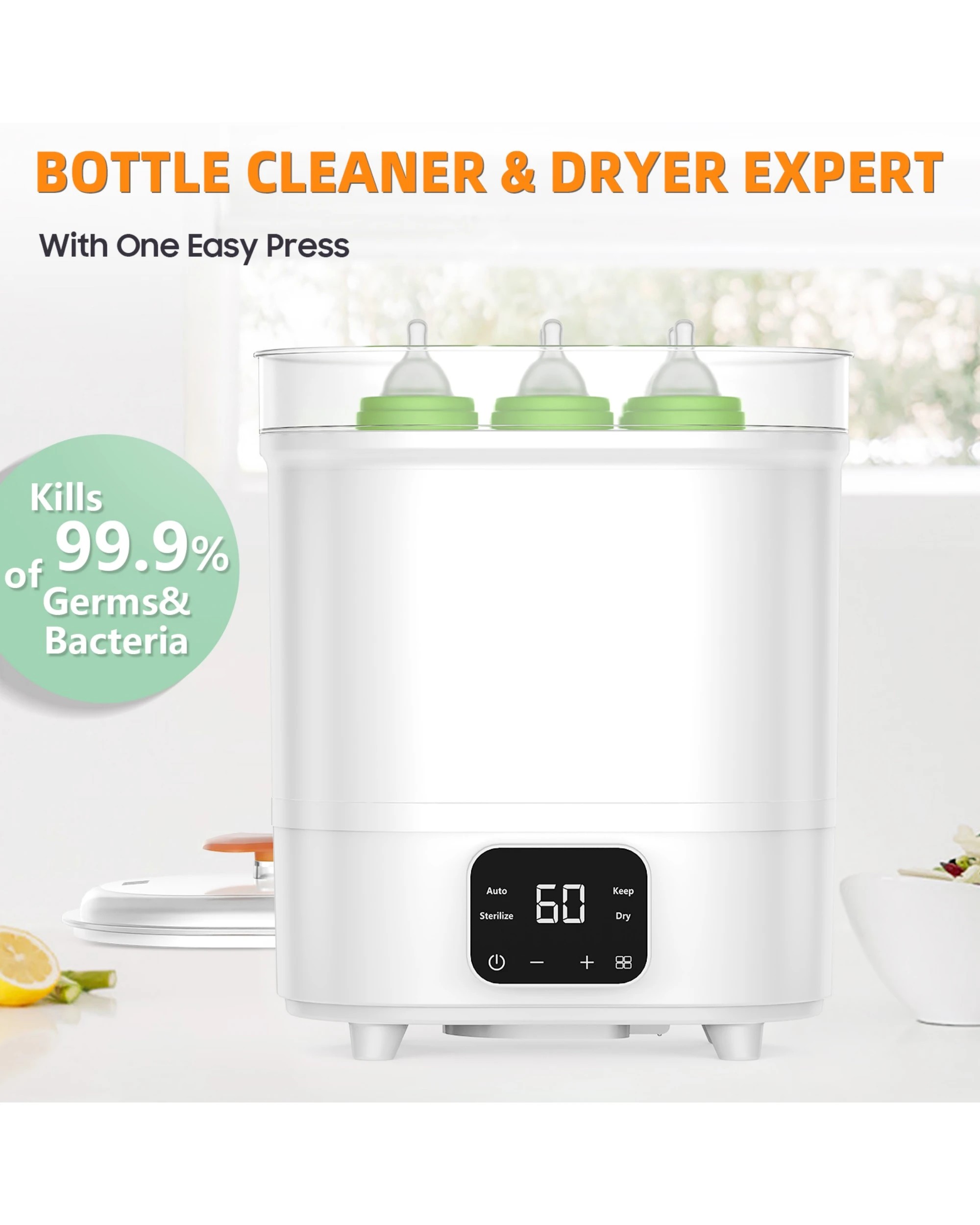 3 Advwin 4-in-1 Baby Bottle Sterilizer and Dryer, Universal Fit For All Baby Items,breast Pump Accessories, 3 of 6