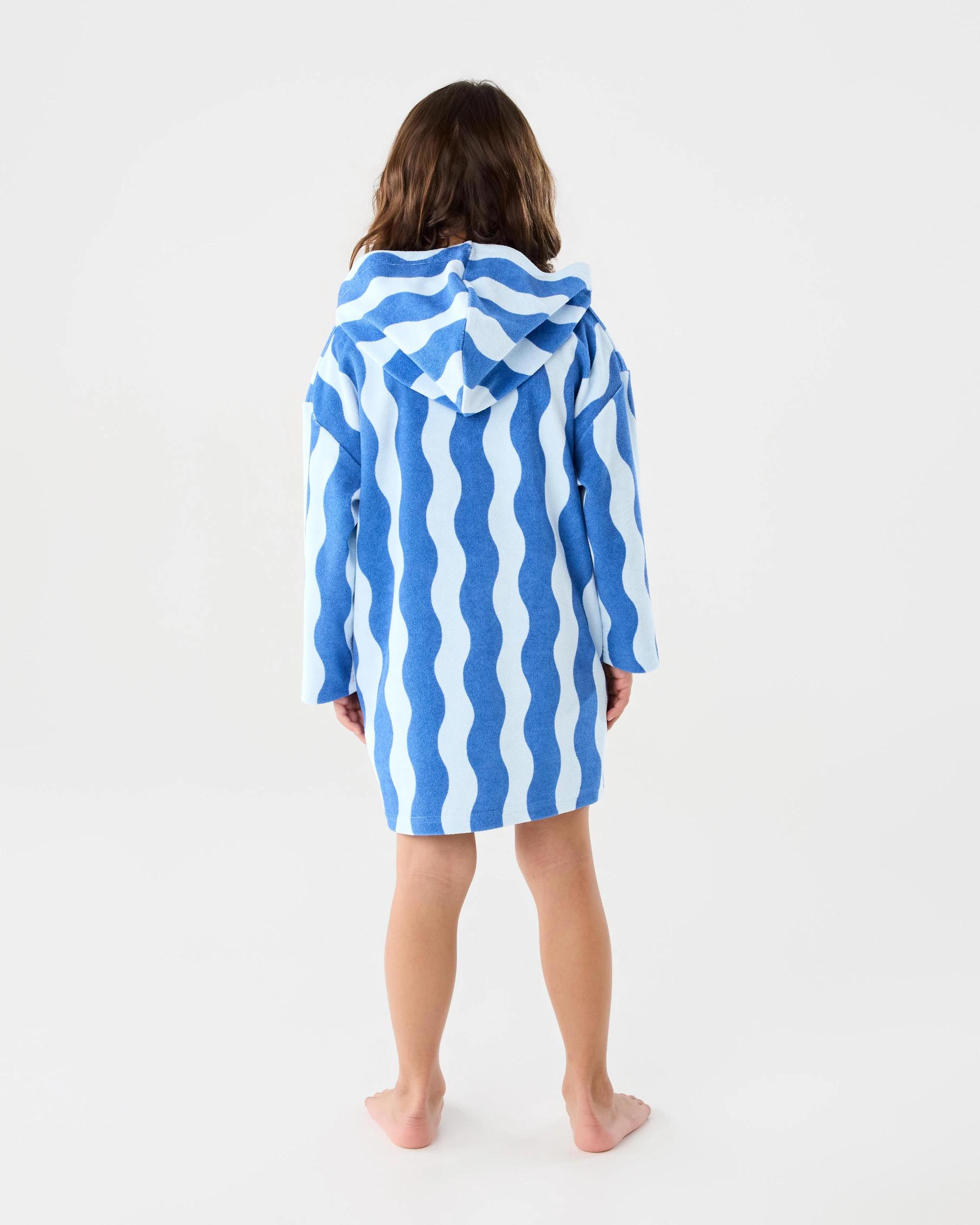2 Terry Towelling Cover up Blu Stripe, 2 of 7