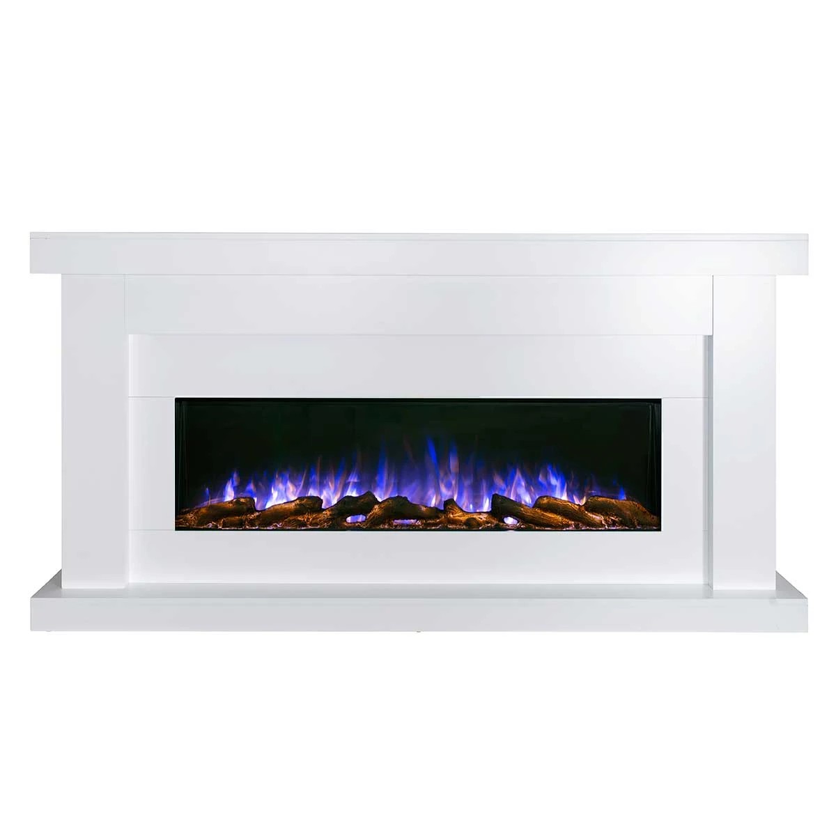 3 Moda Living Aristo 50 inch Electric Fireplace Heater with White Mantel Suite - White, 3 of 10