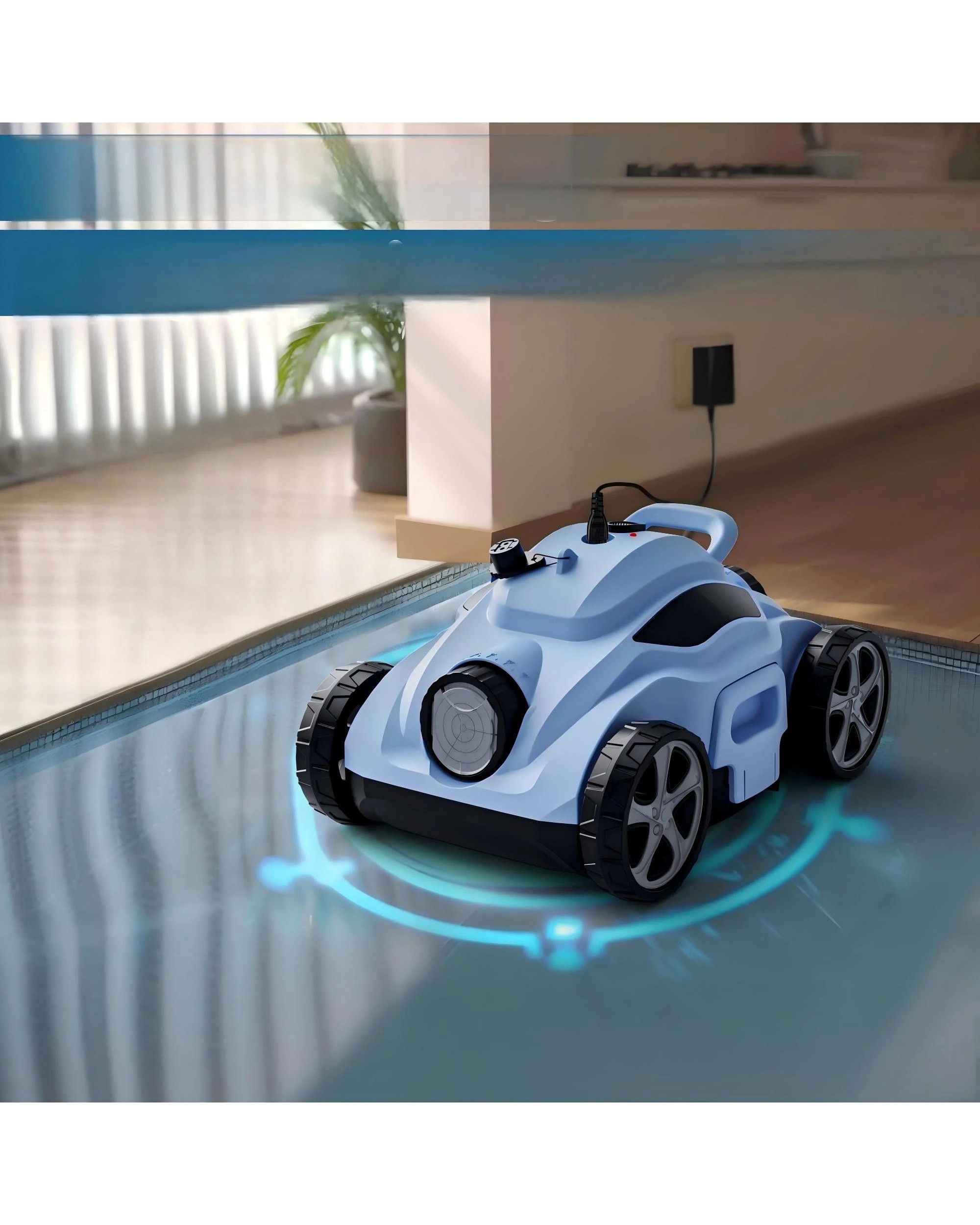 5 Advwin Cordless Robotic Pool Cleaner Self-Parking Last 110 Min - Blue, 5 of 7