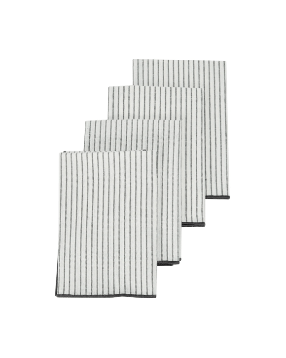 4 Pack Charcoal Stripe Napkins