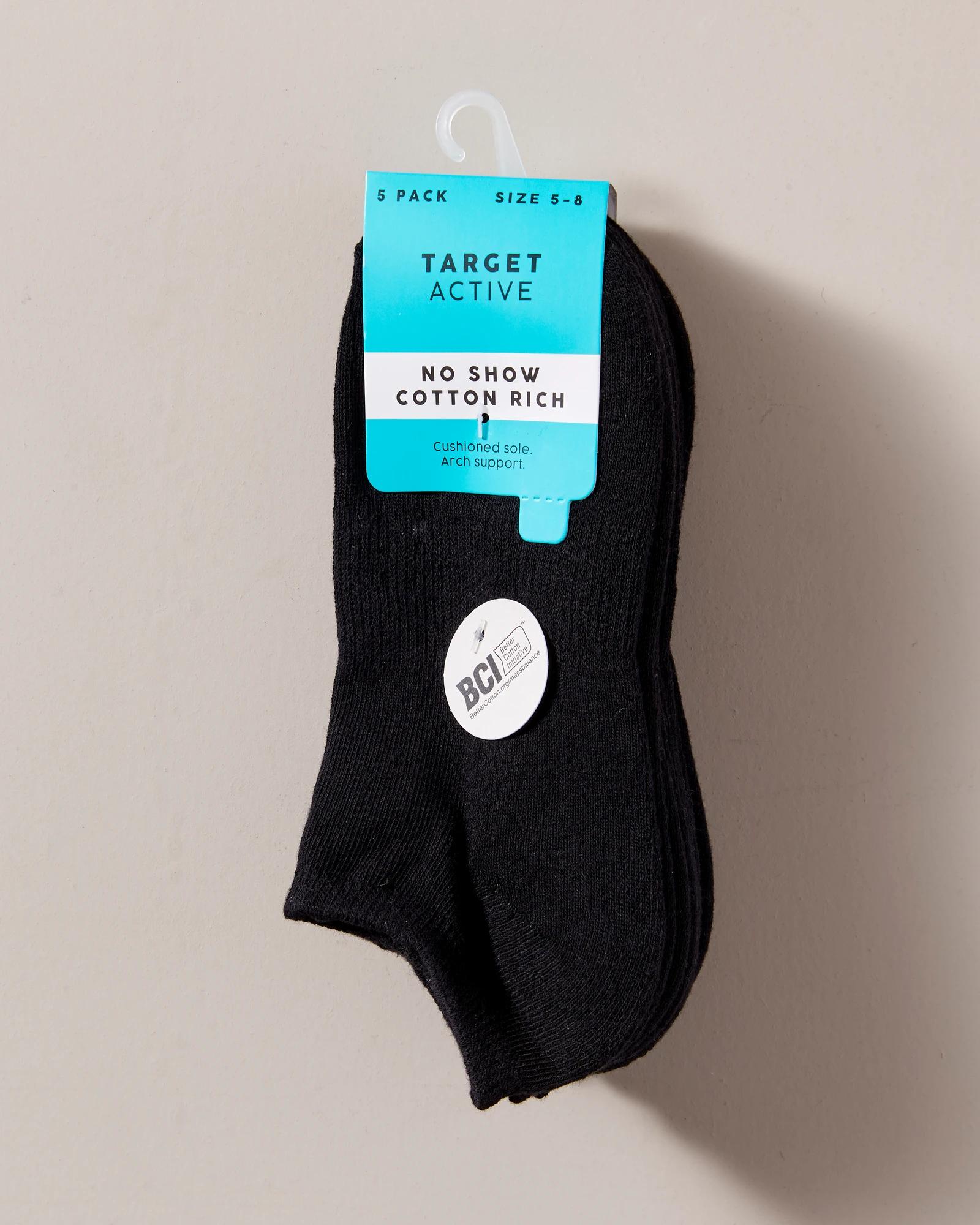 2 Underworks Active 5 Pack Sport No Show Socks BLACK, 2 of 2