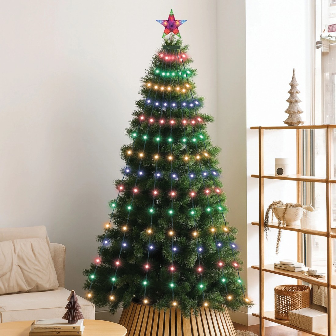 3 Mirabella Genio Wi-Fi 190 LED Coloured Easy Tree Lights with Star, 3 of 5