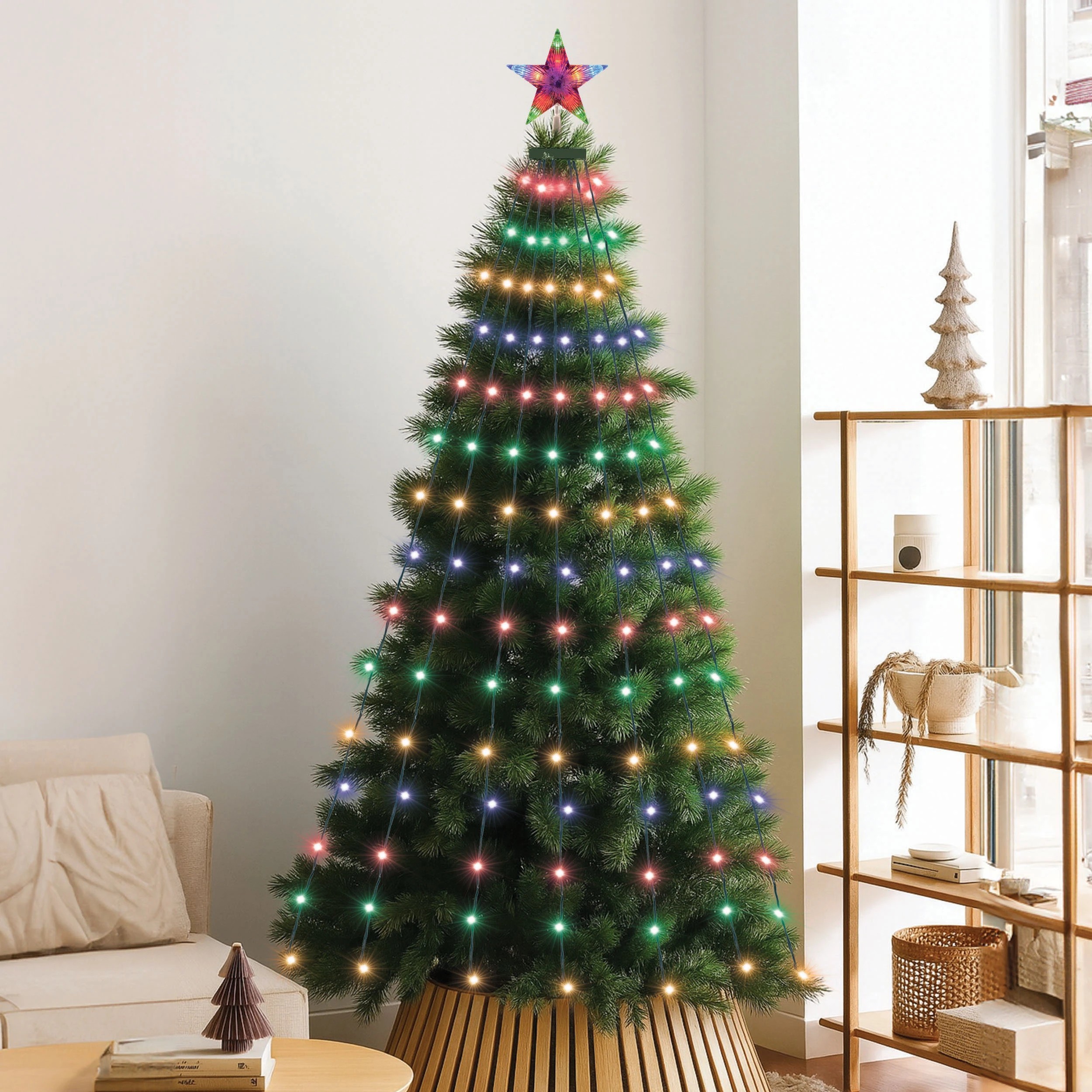 3 Mirabella Genio Wi-Fi 190 LED Coloured Easy Tree Lights with Star, 3 of 5