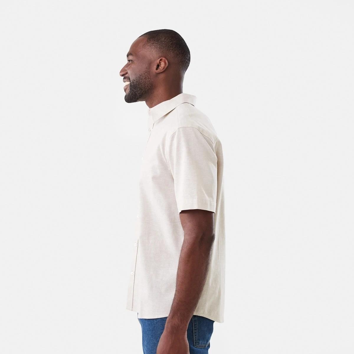 2 Short Sleeve Cotton Linen Shirt NEUTRAL, 2 of 5