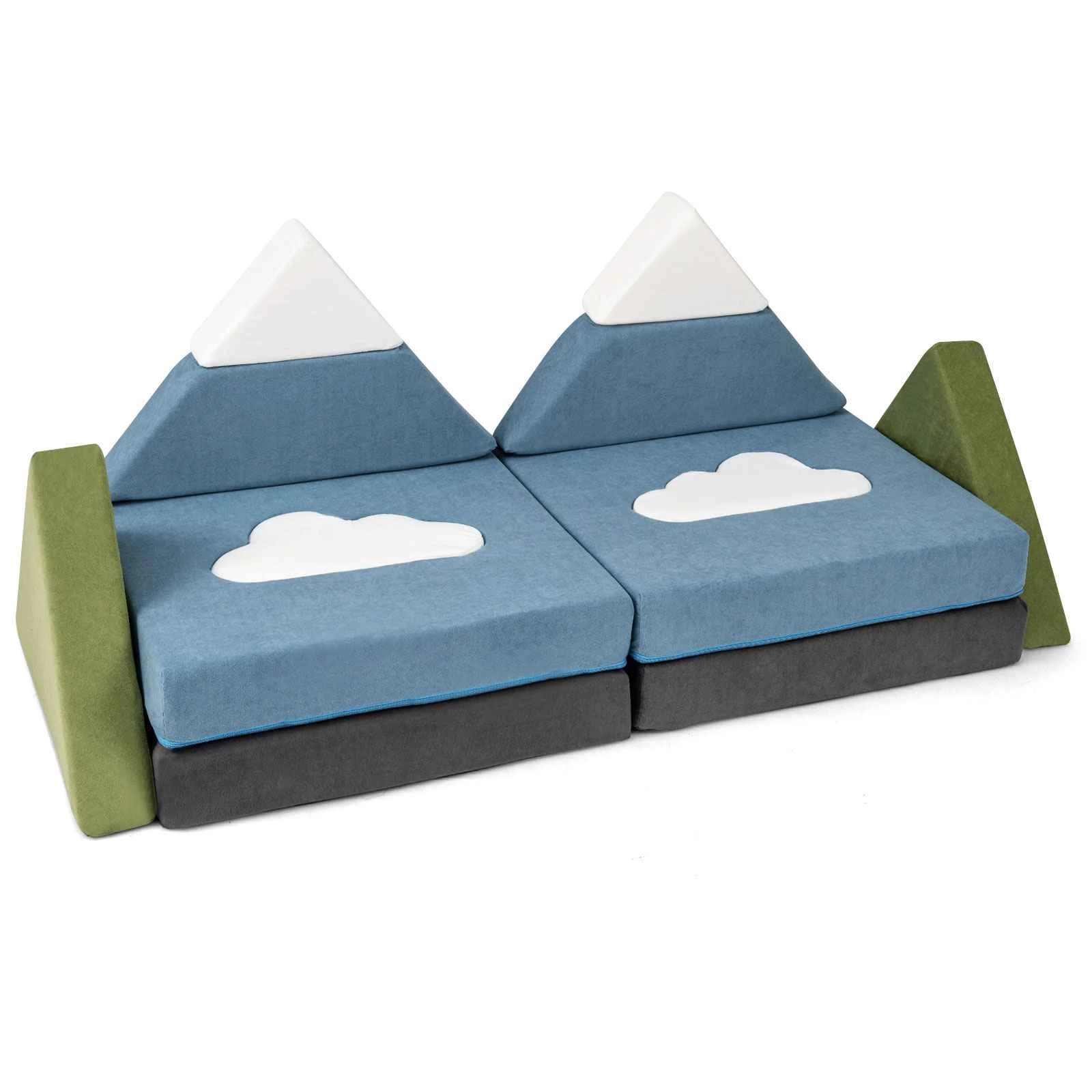 1 Costway 12PCS Modular Play Couch Snow Mountain Foam Sofa, 1 of 3