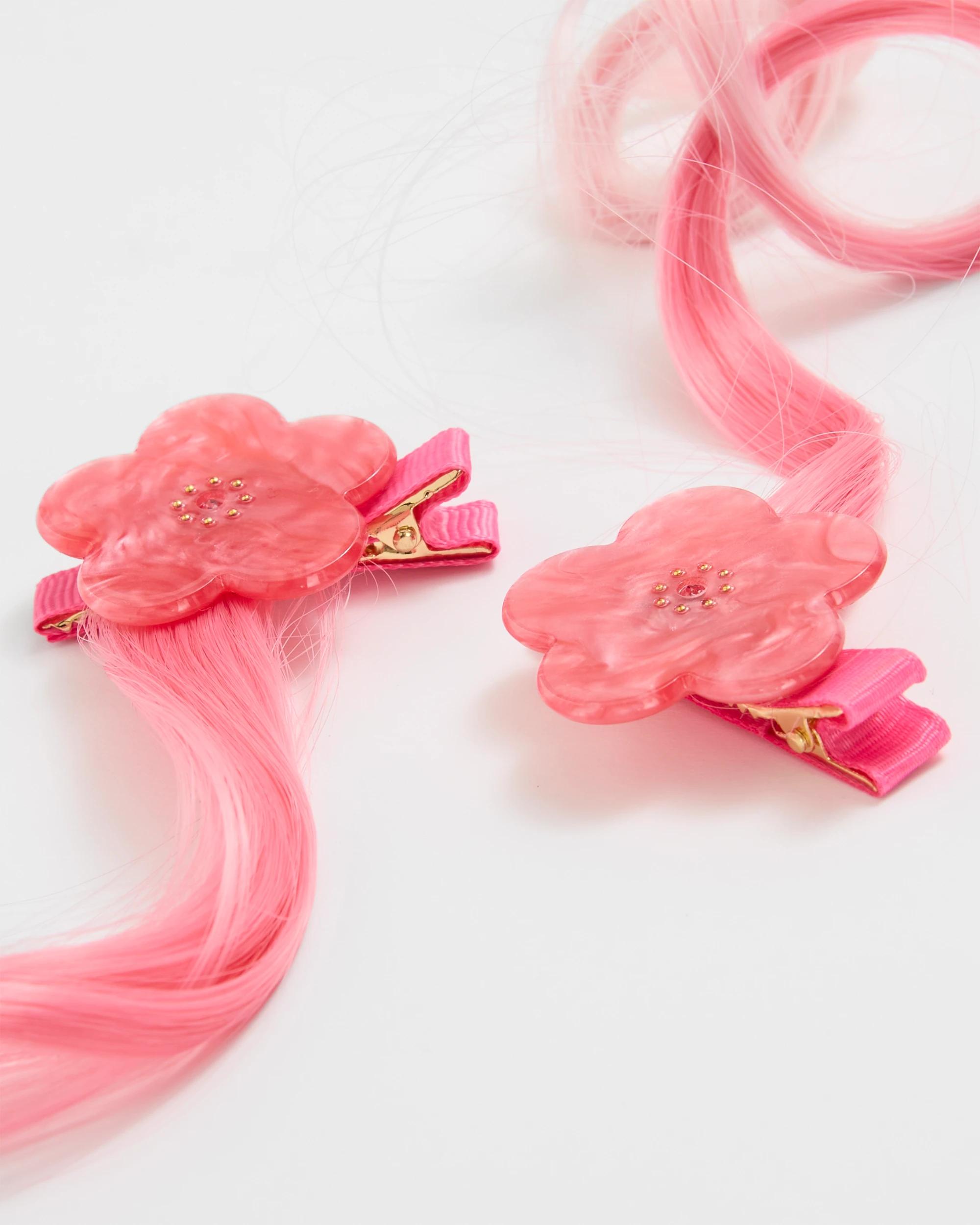 2 Target Kids Kids 2 Pack Flower Faux Hair Clips PINK, 2 of 2