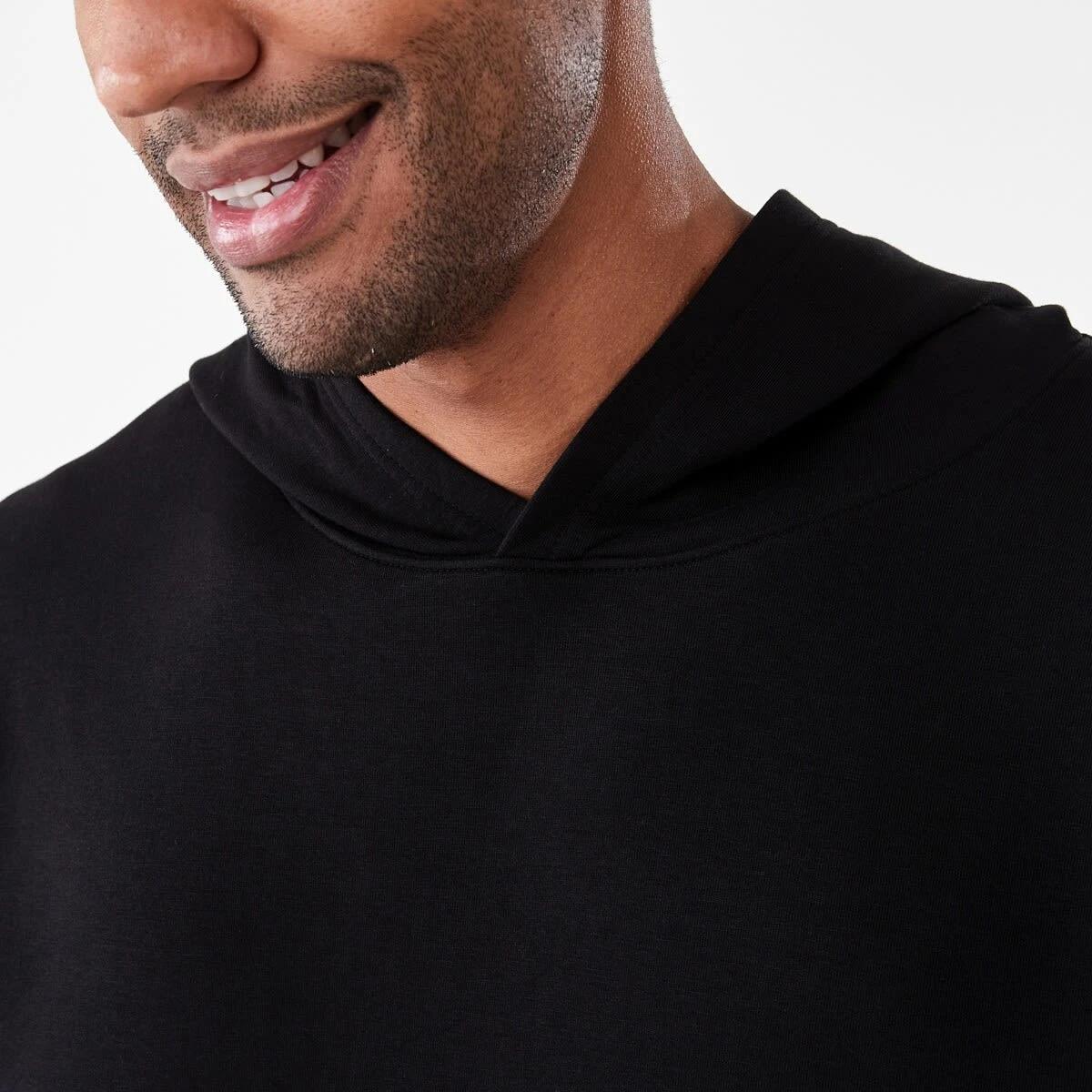 5 Active Mens Relaxed Scuba Hoodie BLACK, 5 of 5