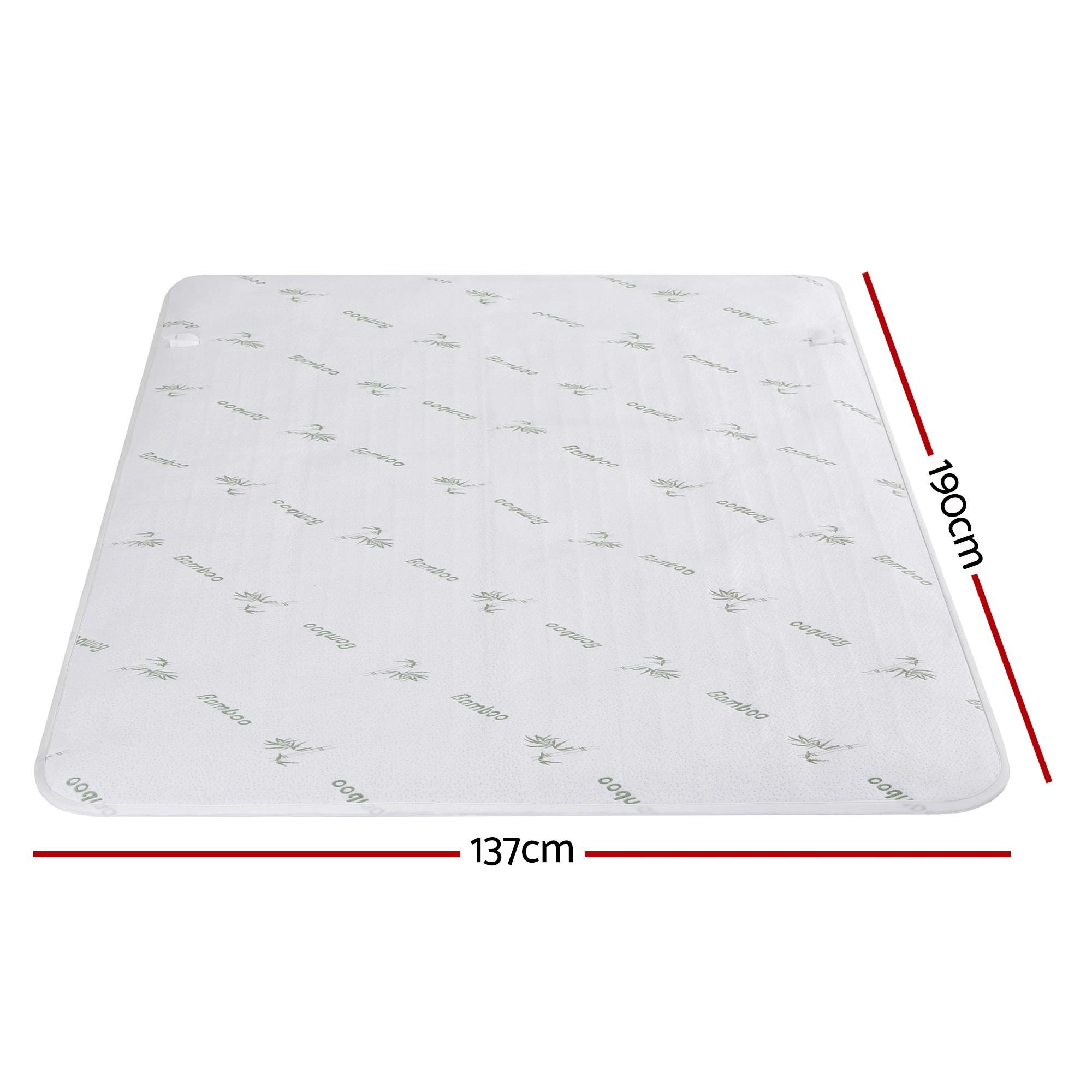 2 Giselle Electric Blanket Bamboo Fabric Double Fitted Heated Pad Underlay - Double Bed - White, 2 of 10