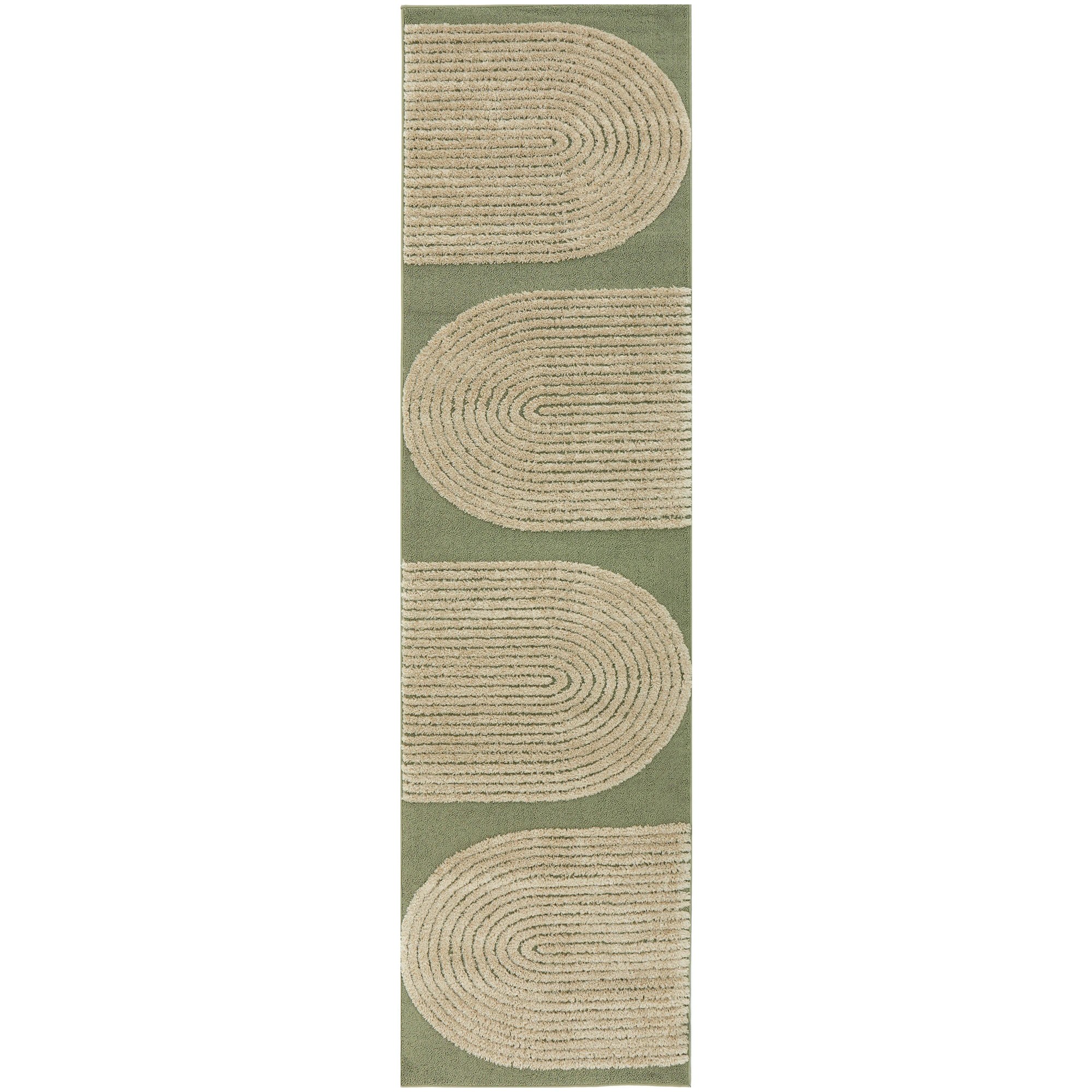 2 Common Ground Rugs Starlet Abbey 500x80cm Runner - Extra Large Rug - Olive - Green, 2 of 7