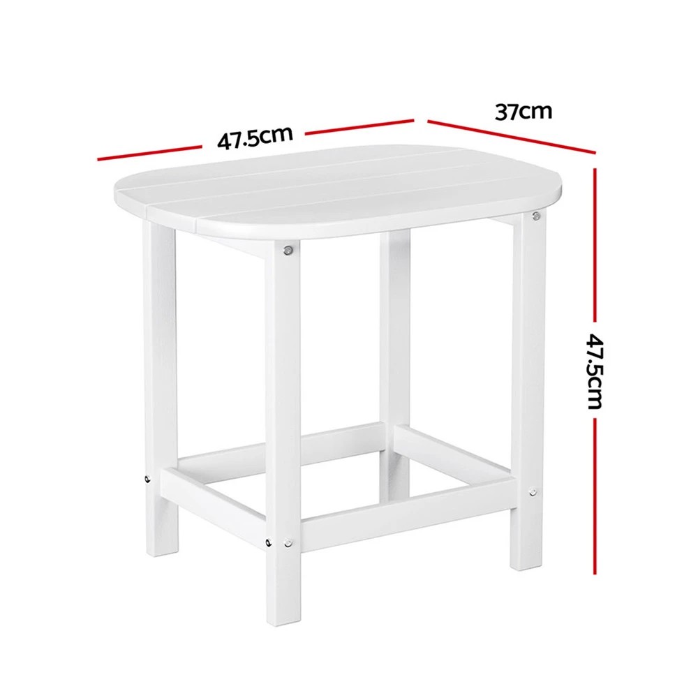2 Gardeon Outdoor Coffee Side Table HDPE Desk Patio Furniture Camping Garden - White, 2 of 7