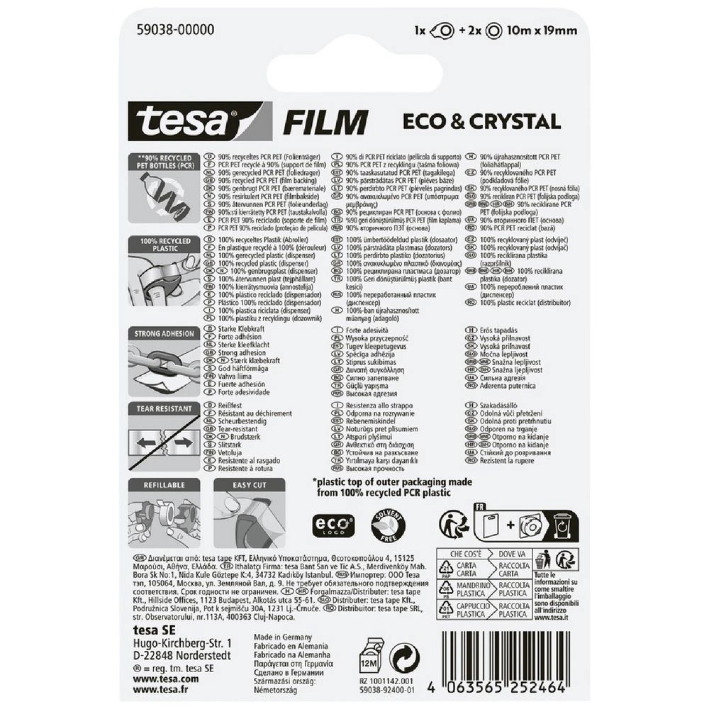 5 Tesa Eco and Crystal Tape and Mini Dispenser 10m x 19 mm 2pk, 5 of 6
