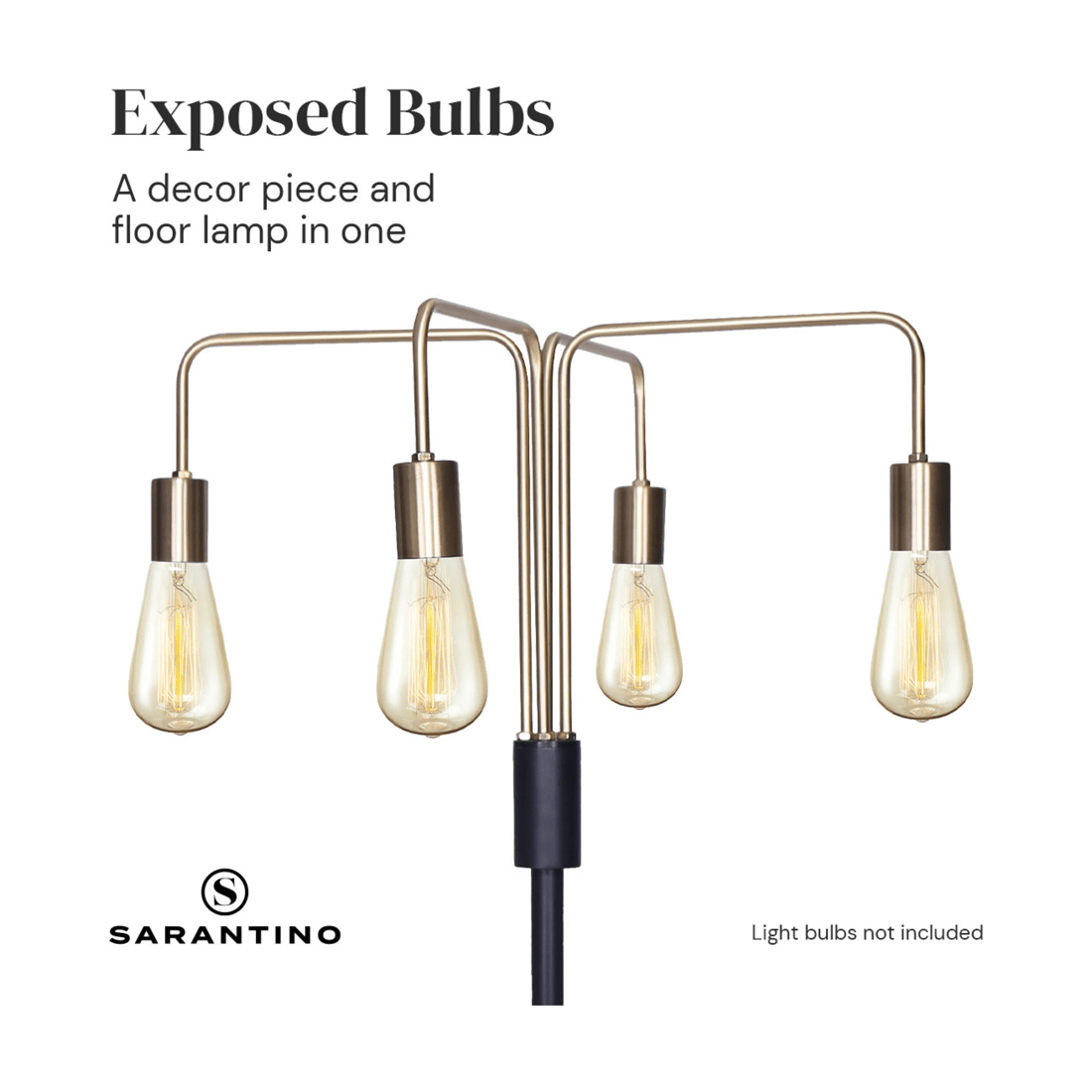 6 Sarantino 4-Light Industrial Floor Lamp, 6 of 10