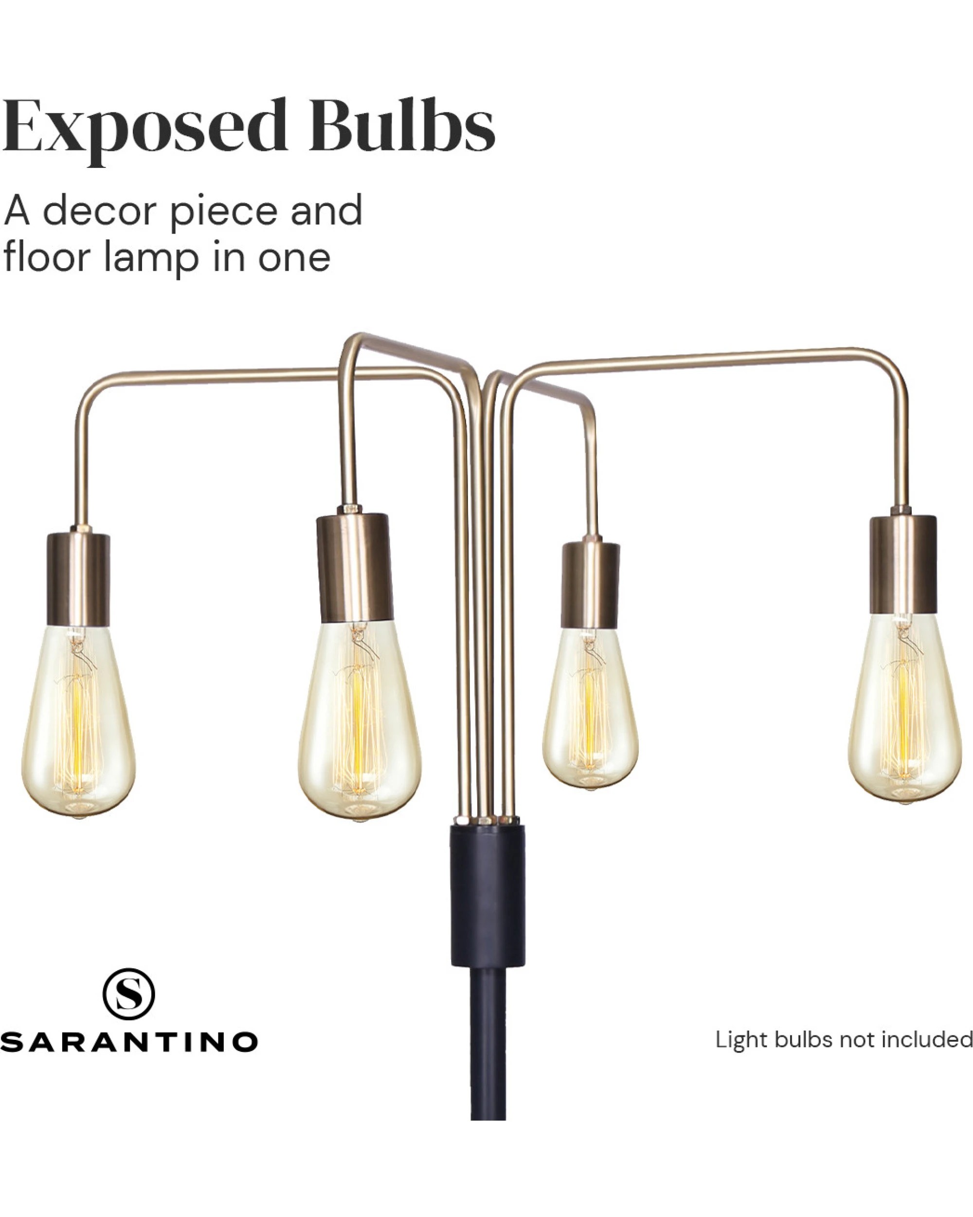 6 Sarantino 4-light Industrial Floor Lamp, 6 of 10