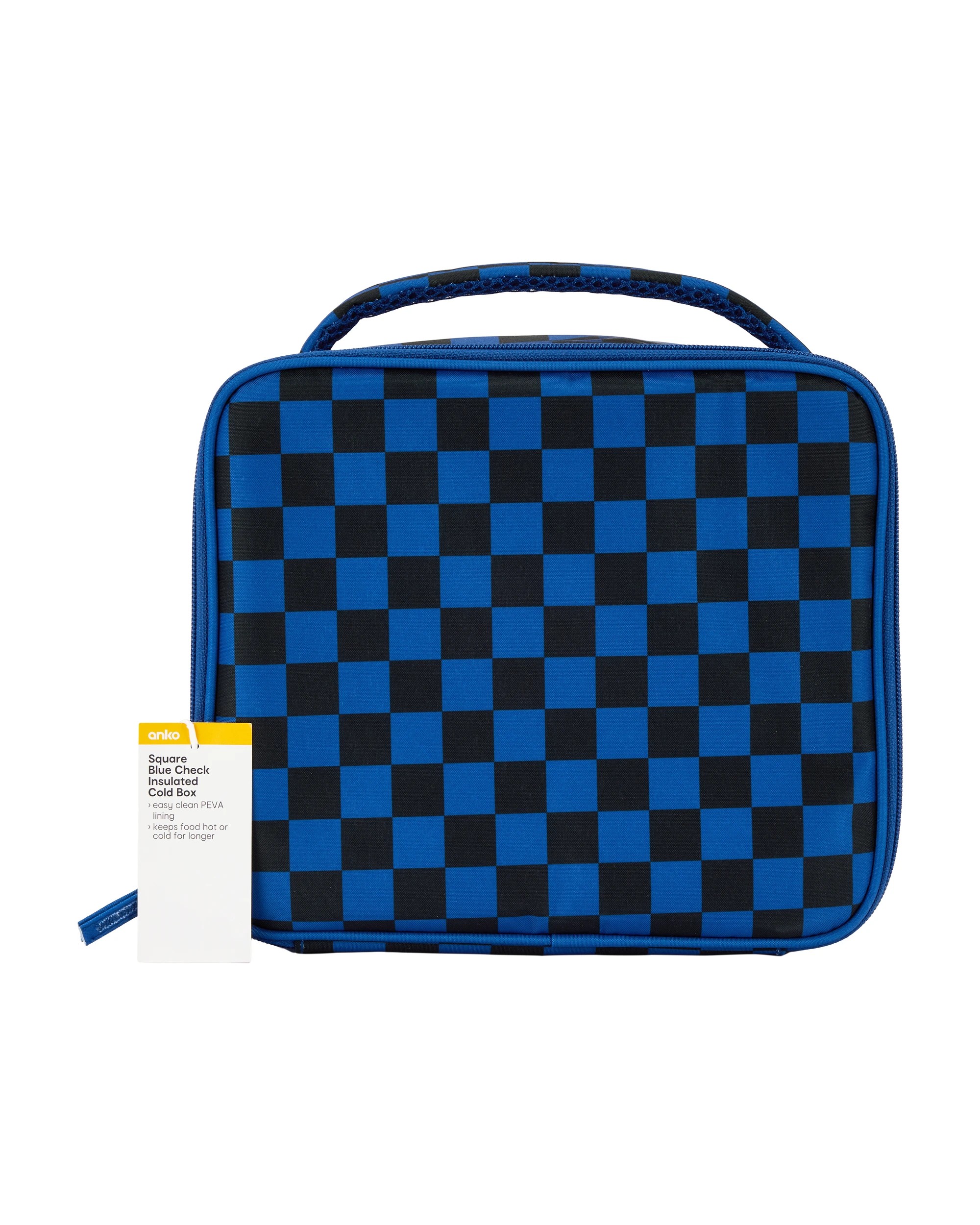 3 Square Blue Check Insulated Cold Box, 3 of 3