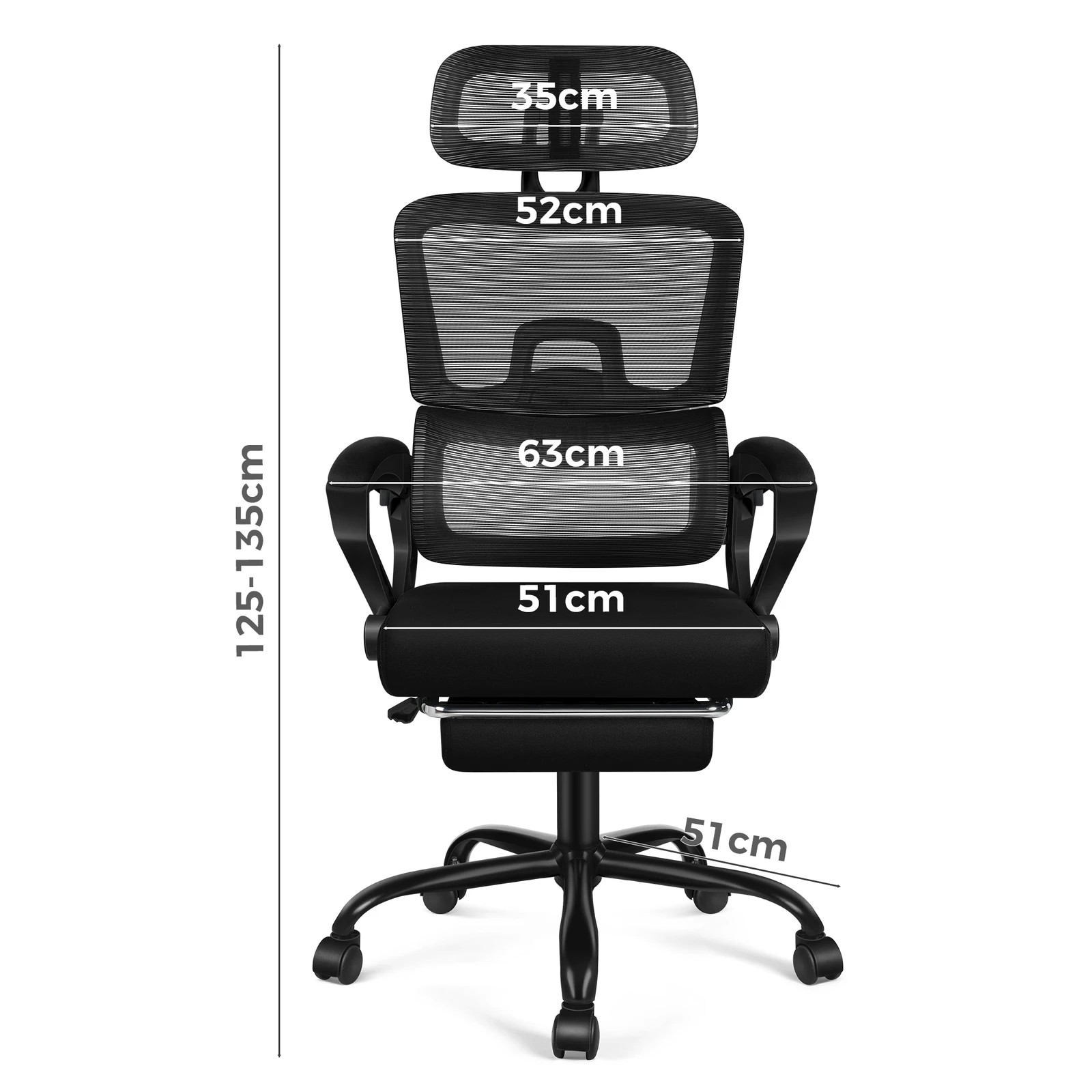2 Alfordson Mesh Office Chair Racing Ergonomic Executive Computer Recliner Work - Black, 2 of 10