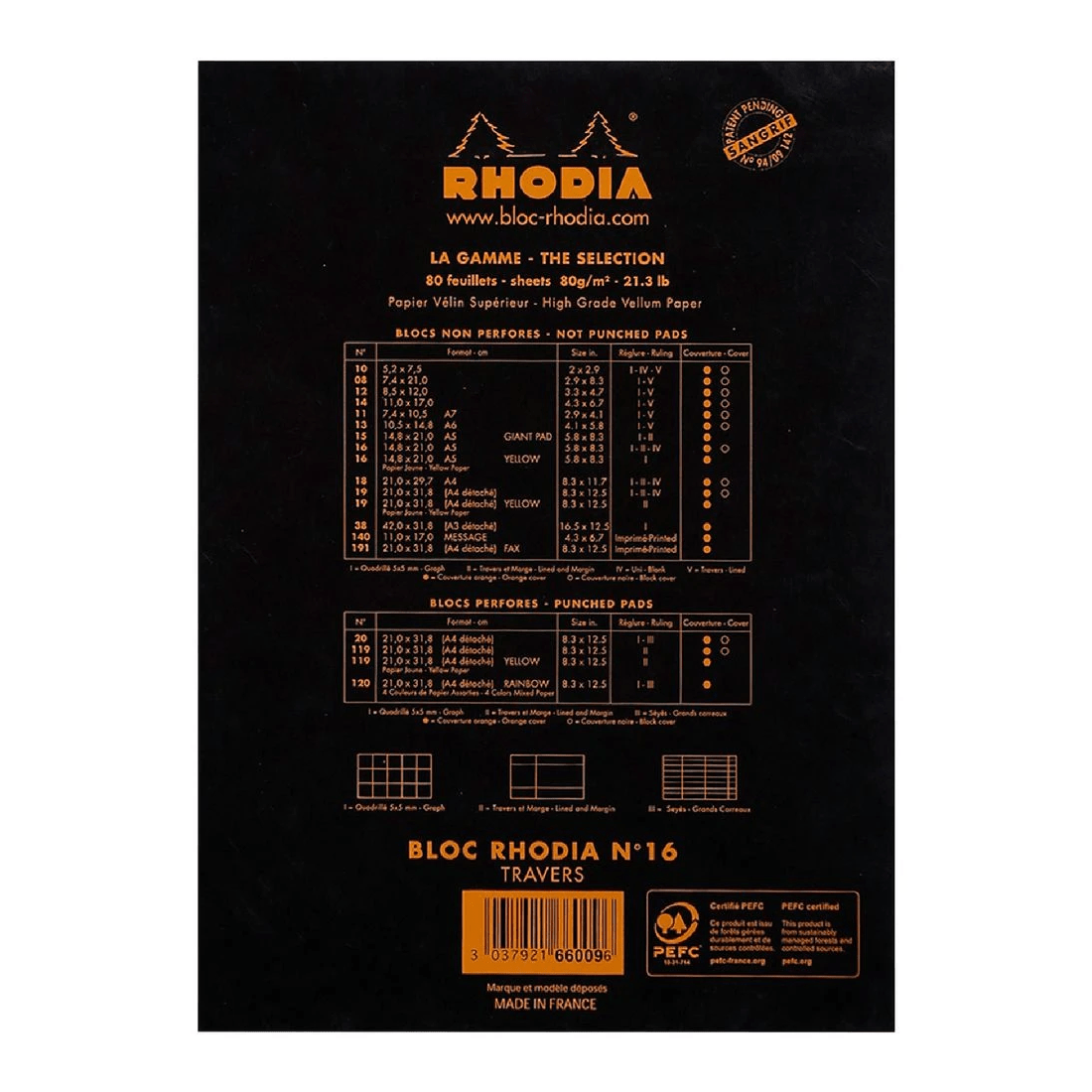 3 Rhodia No. 16 A5 Lined Notepad Black 80 Sheets, 3 of 3