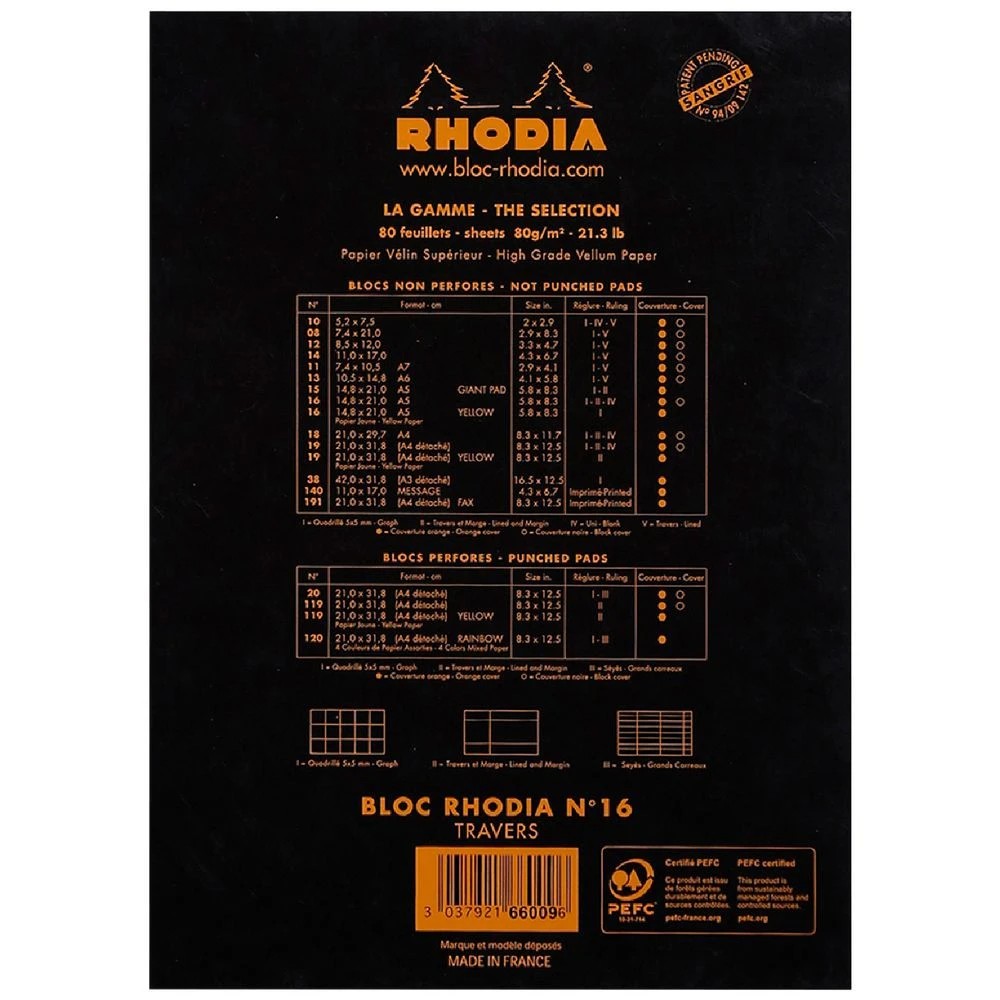 3 Rhodia No. 16 A5 Lined Notepad Black 80 Sheets, 3 of 3