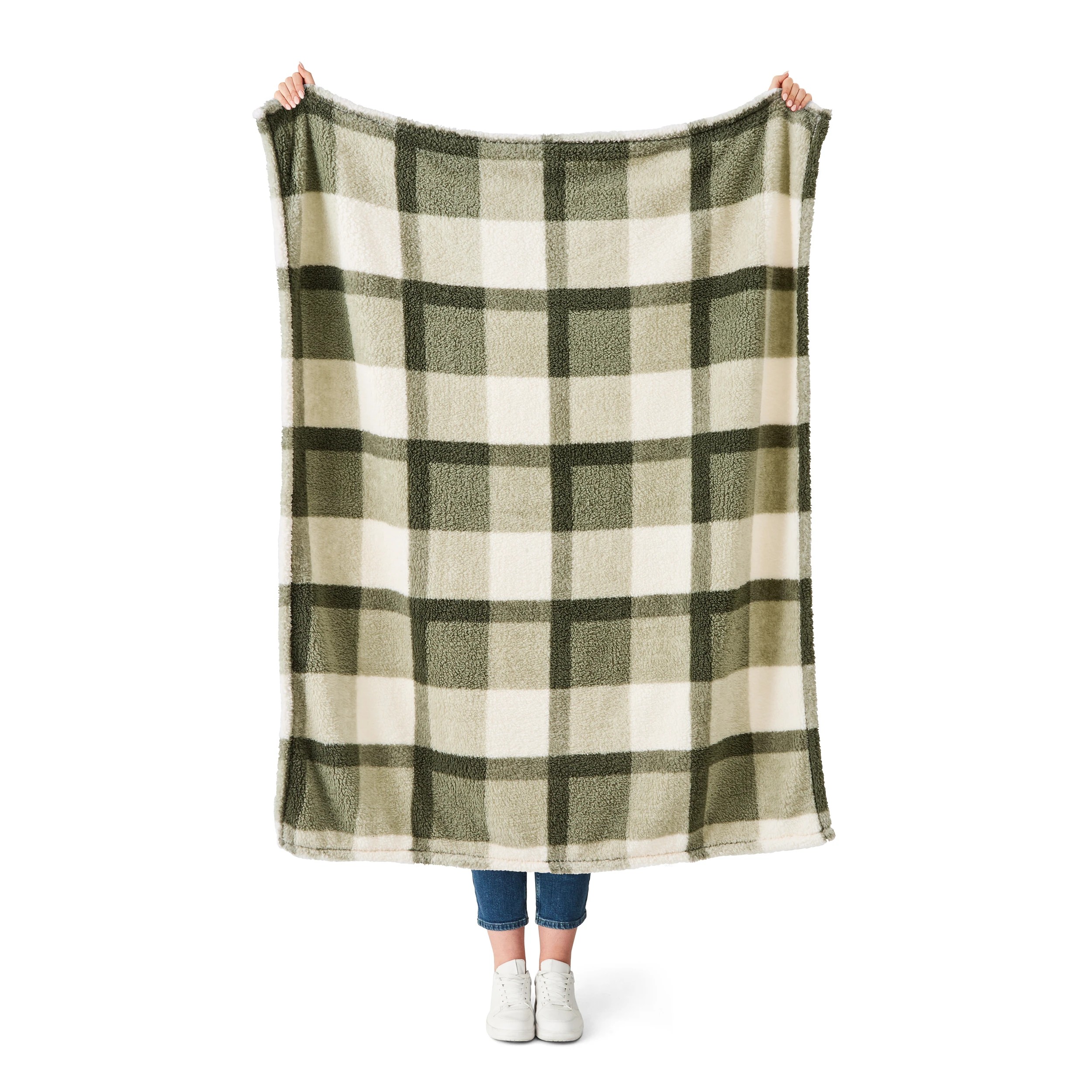 2 Check Teddy Throw - Green, 2 of 6