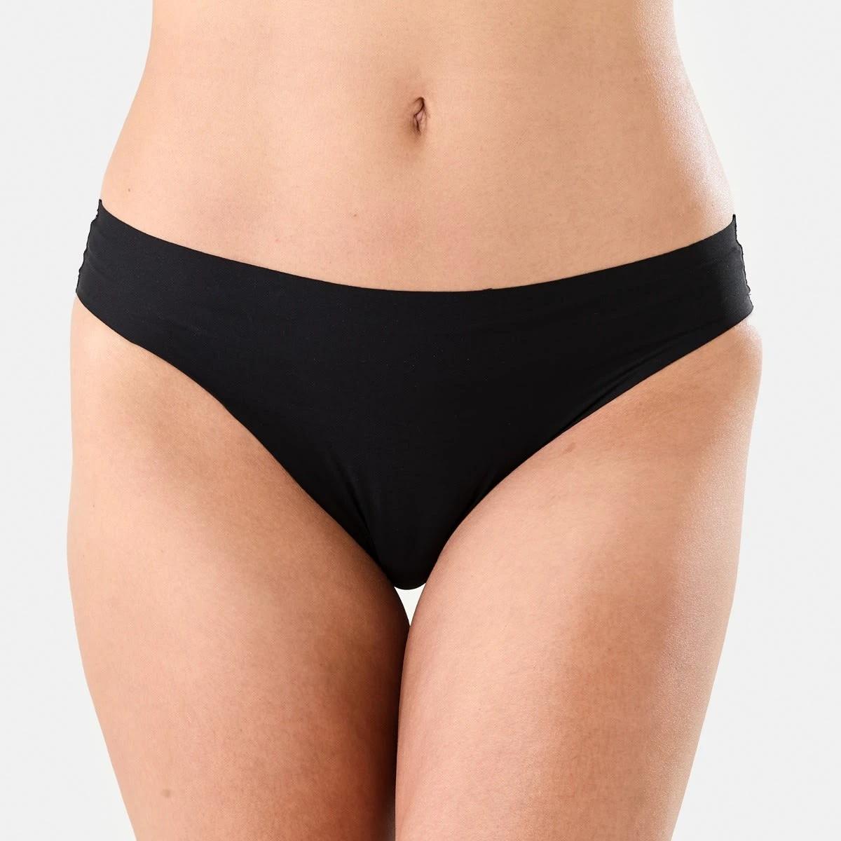 1 3 Pack No Show Bikini Briefs BLACK, 1 of 6
