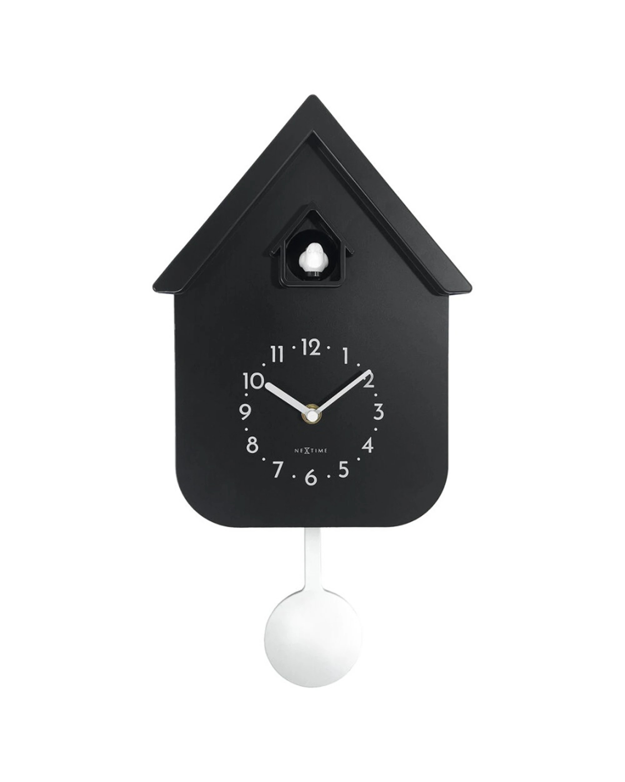 1 NexTime Twitter Cuckoo Wall Clock Vintage Nature Sounds 29.5cm - Black, 1 of 5