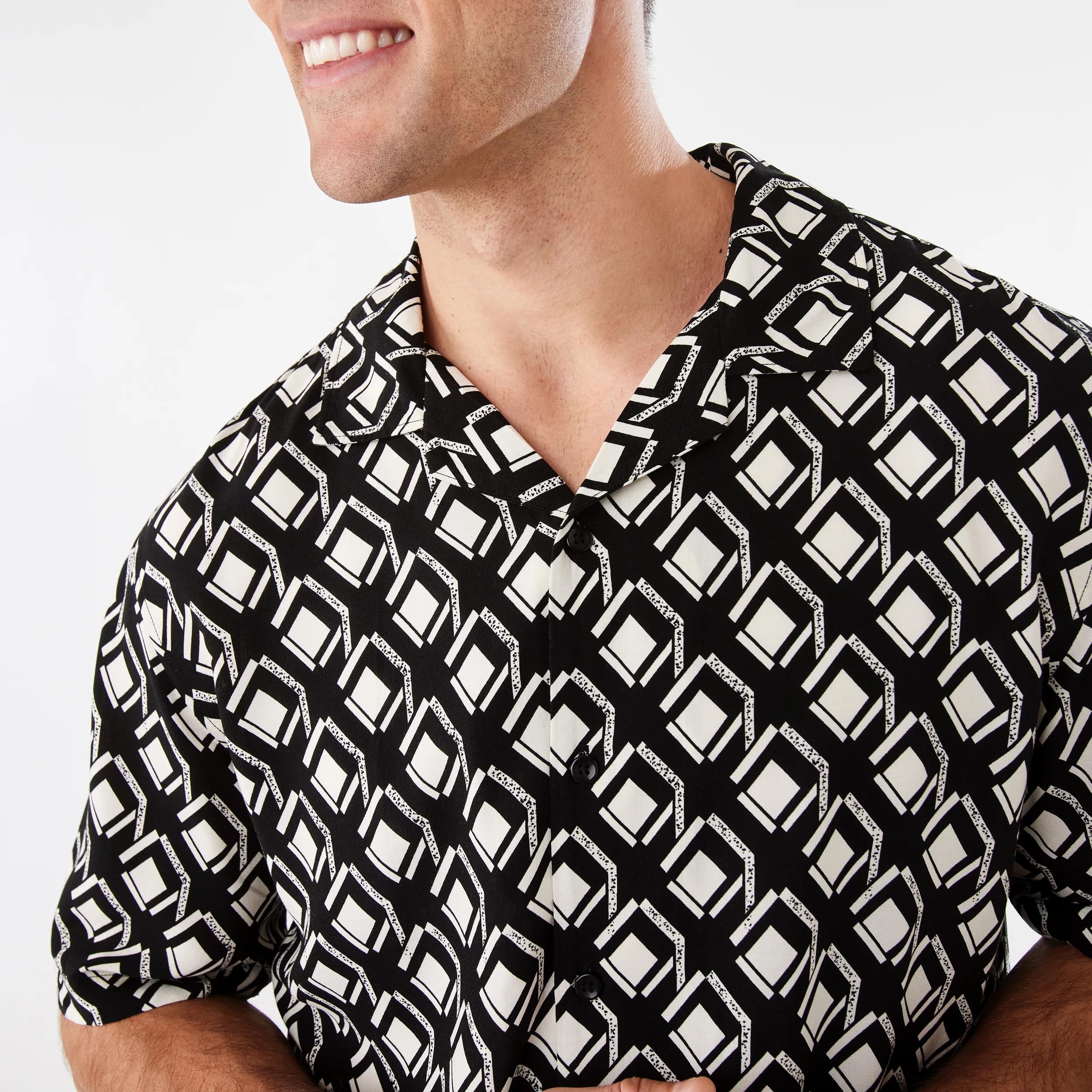 6 Short Sleeve Resort Print Shirt Hexag Geo, 6 of 10