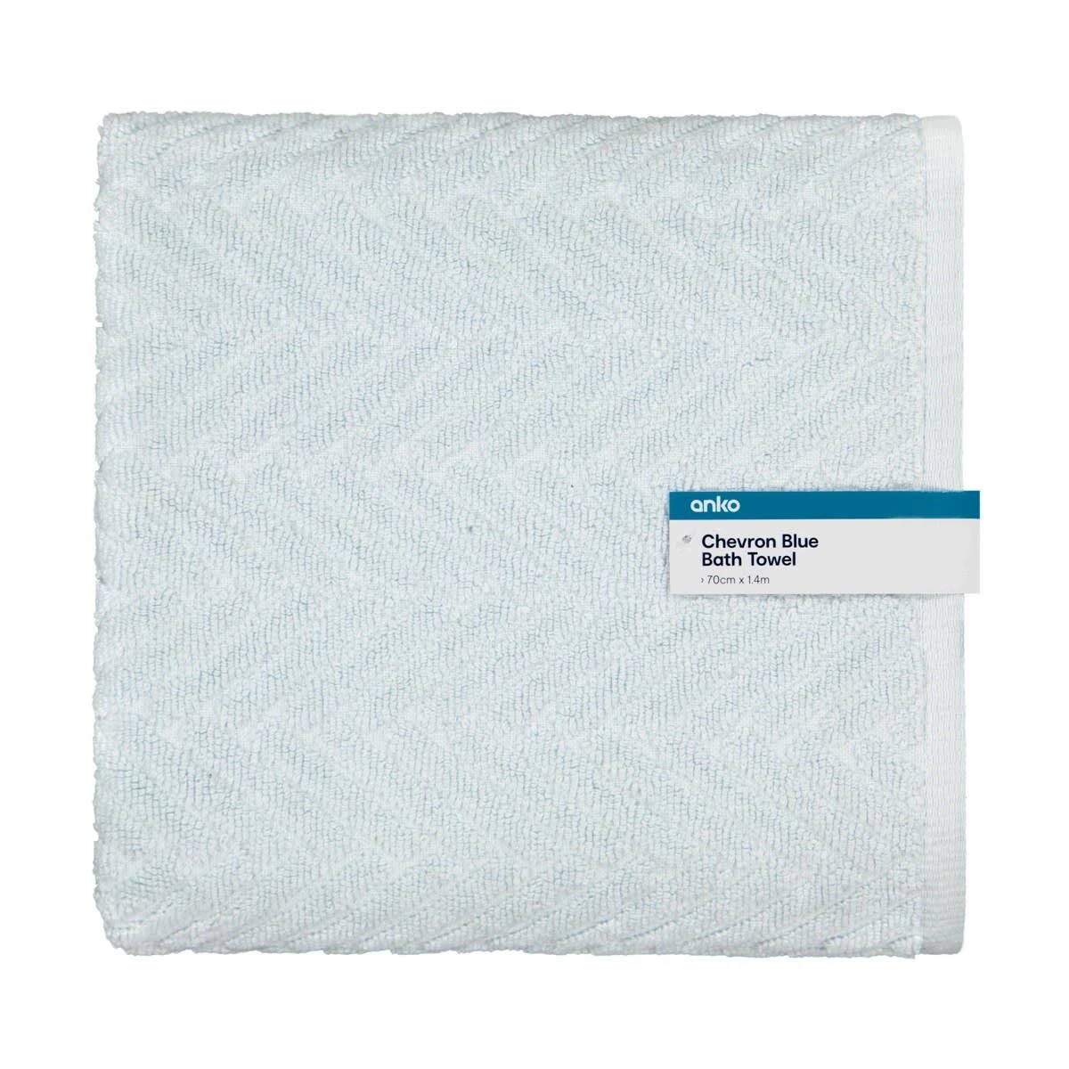 5 Chevron Cotton Bath Towel - Blue, 5 of 6