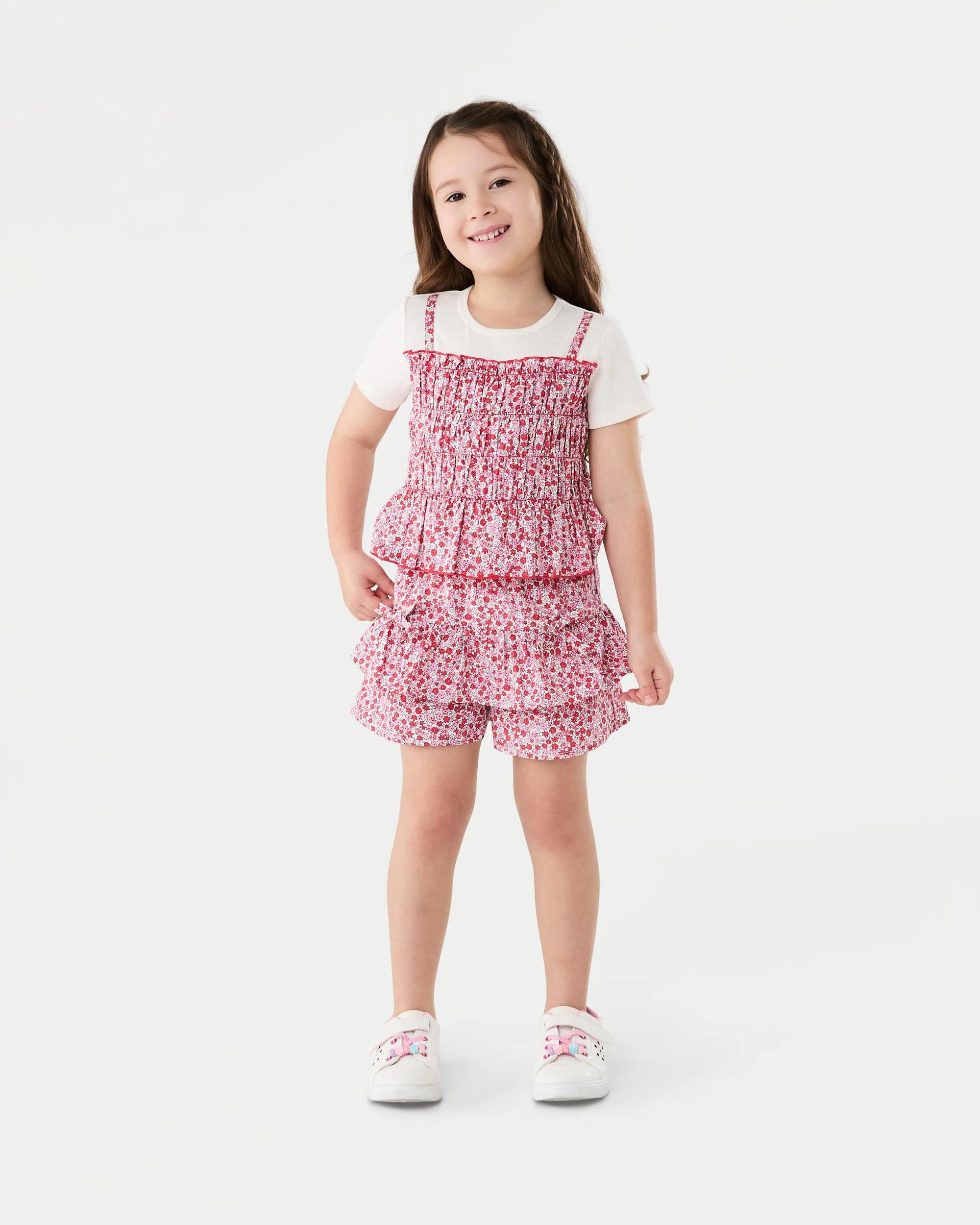 6 Frill Skort Red Floral, 6 of 7