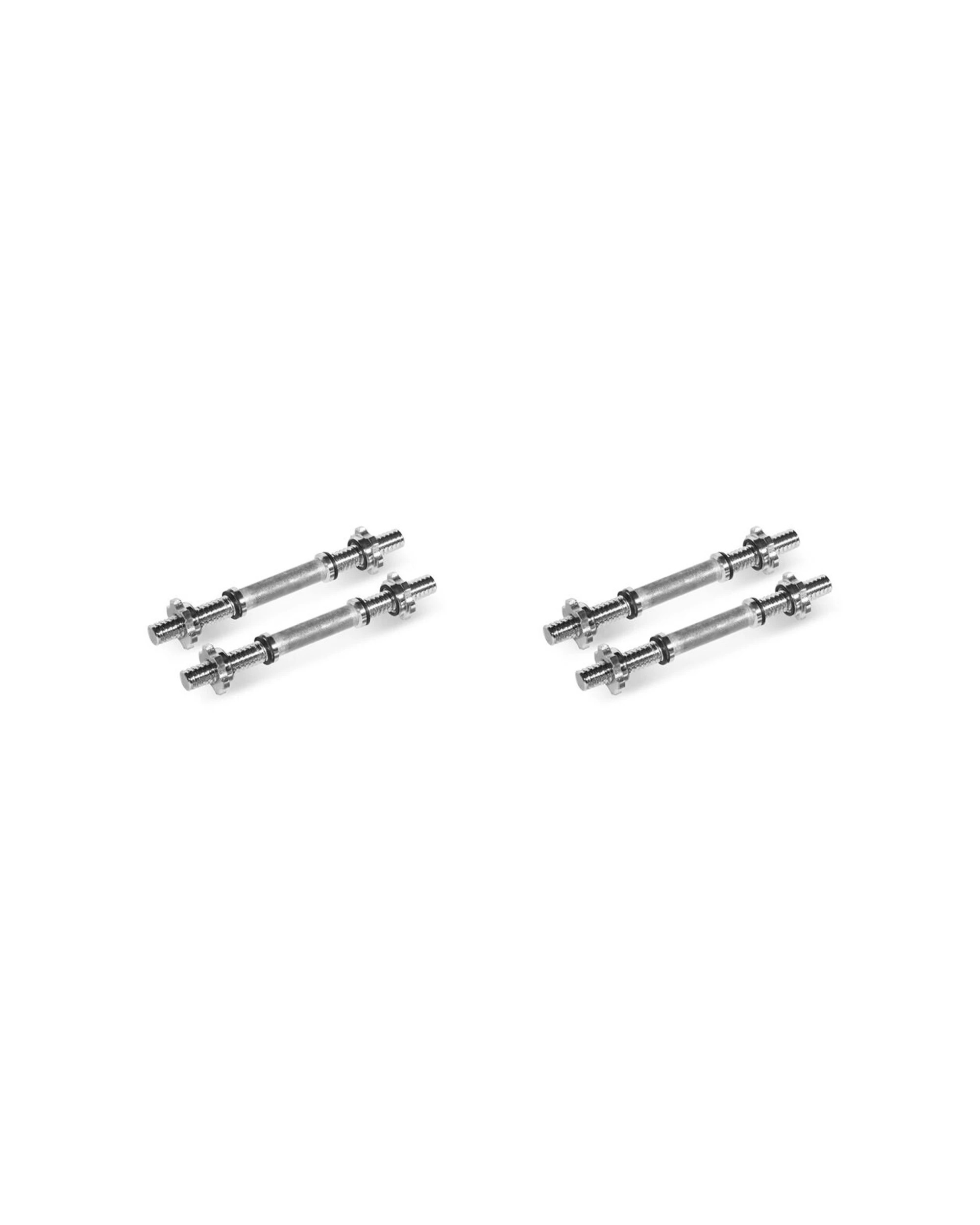1 BODYWORX Spinlock Dumbbell Handles Pair 14in Threaded Collars 28mm 80kg - Silver, 1 of 4