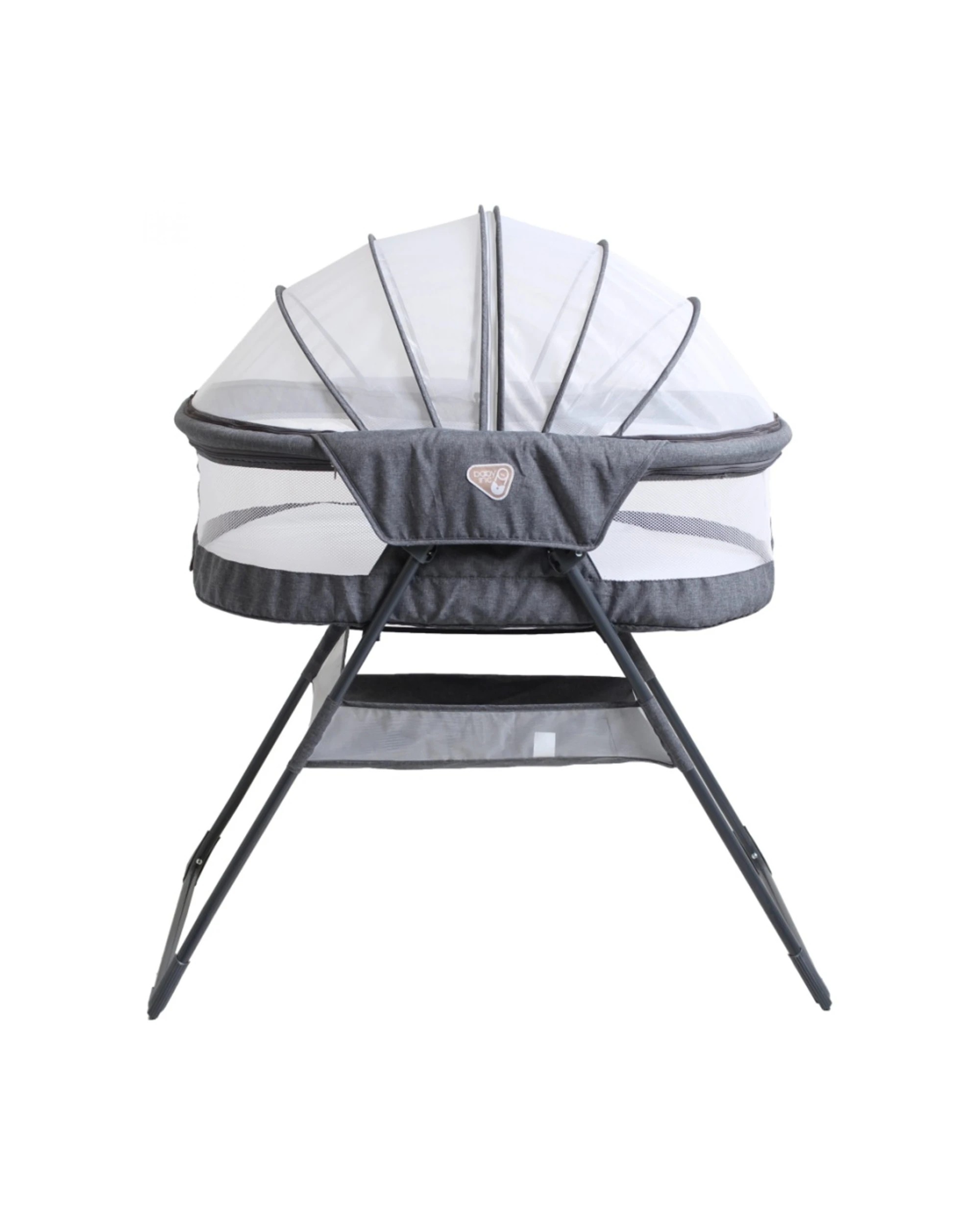 1 Veebee Sonno Bassinet On Stand Foldable With Insect Protection Birch - Silver, 1 of 4
