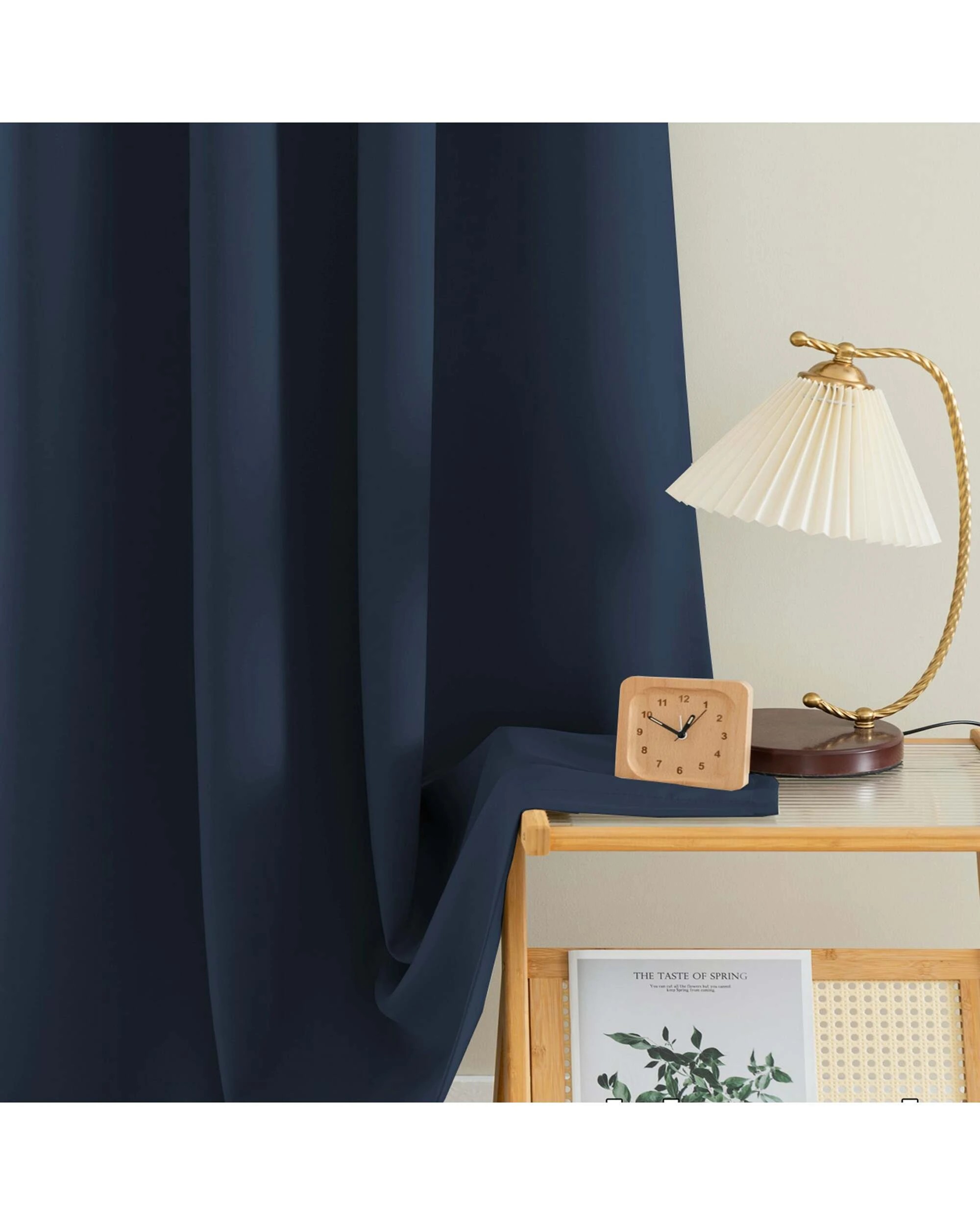 2 Smarcute Blockout Grommet Solid Curtain - 2X 132x183cm - Blue, 2 of 4
