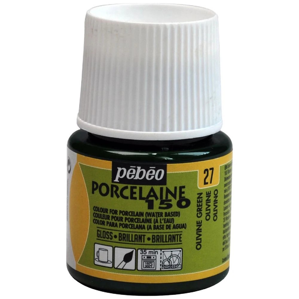 1 Pebeo Porcelaine 150 Paint 45ml Olivine Green, 1 of 1