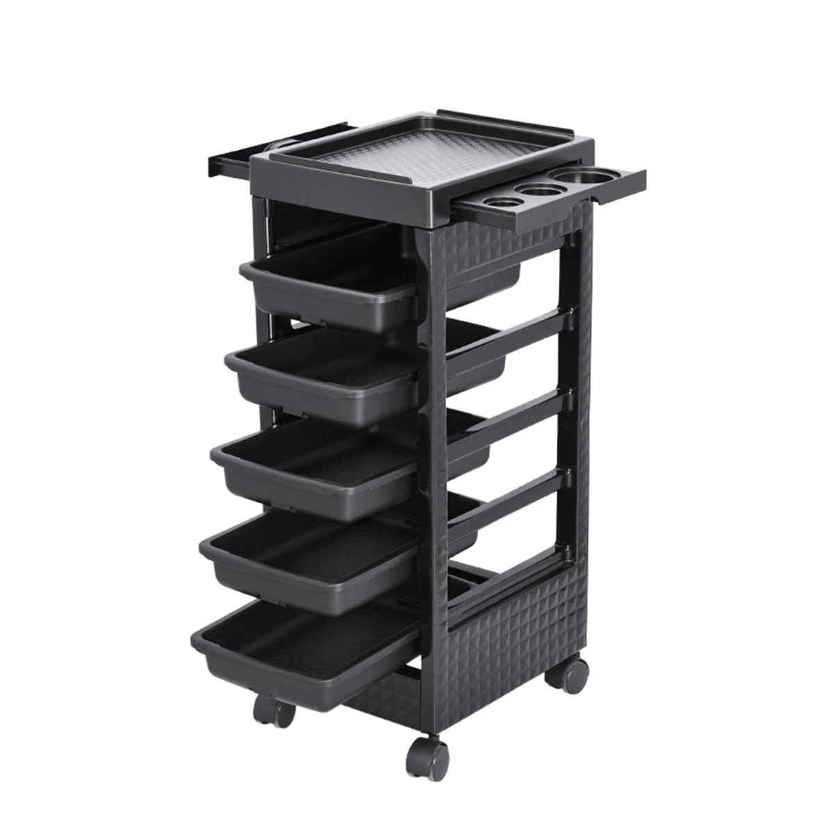1 Ausway Hairdressing Trolley Cart Rolling Barber Beauty Storage Organiser with 6 Tiers & 5 Drawers, 1 of 6
