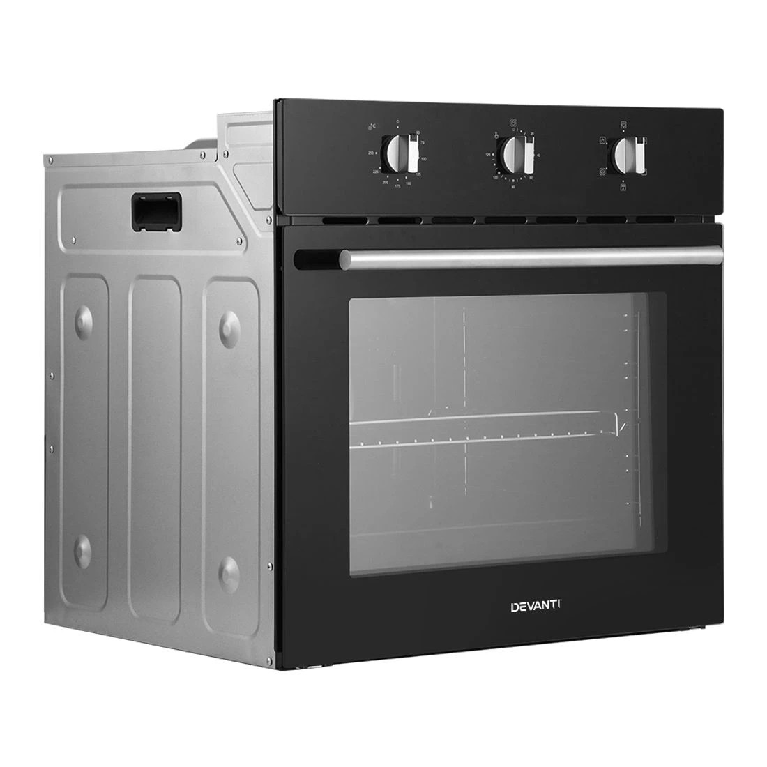 3 Devanti 60cm Electric Built In Wall Oven Stainless Steel - Black, 3 of 6