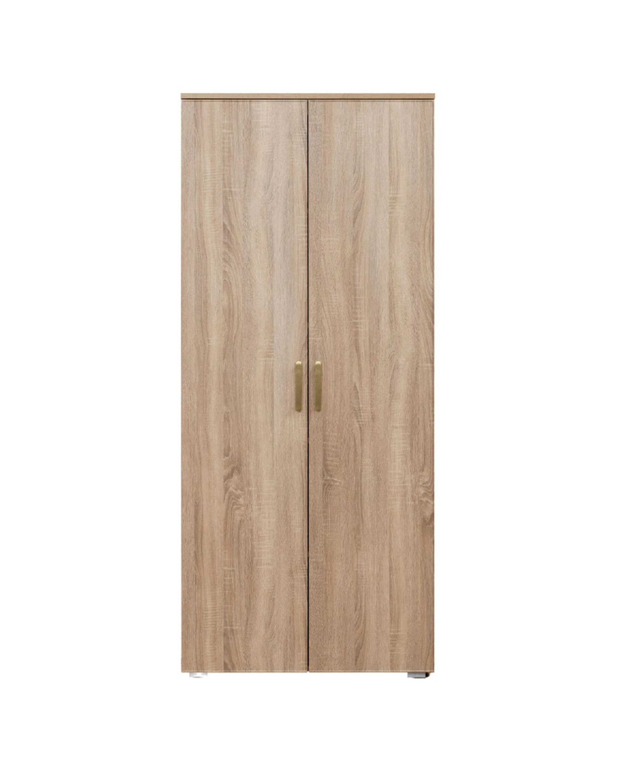 1 European Cabinetry Stockholm Storage Cupboard Slim Oak Brass Oval Handle - Natural, 1 of 5