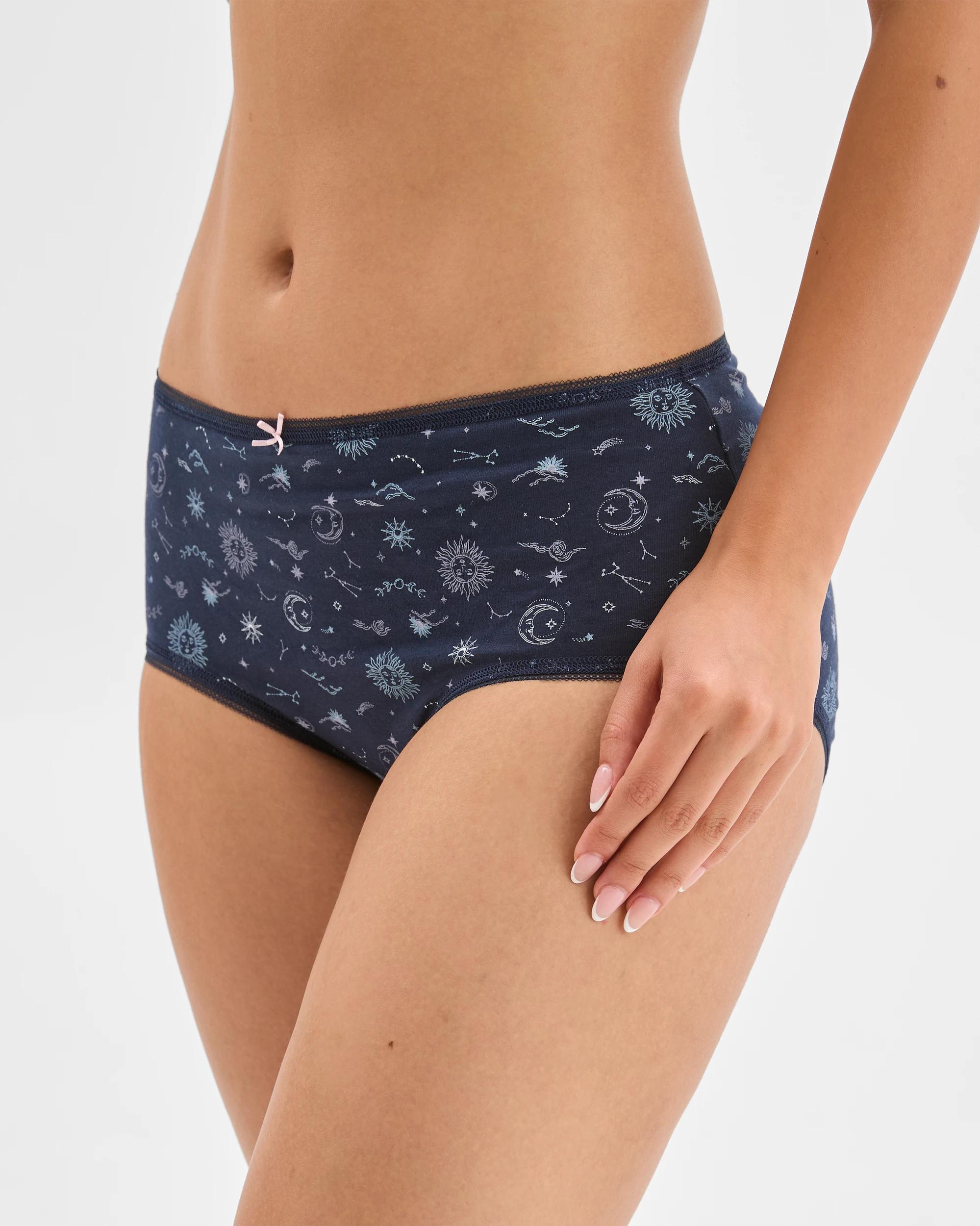 3 Target Woman 5 Pack Cotton/Elastane Midi Briefs CELESTIAL/MULTI, 3 of 5