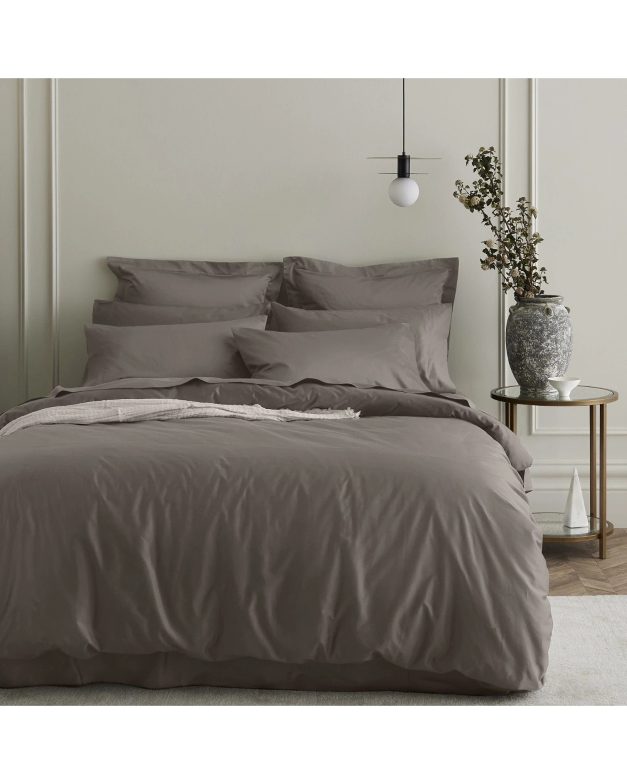 1 Bedding Co Quilt Cover Set 1200TC Egyptian Cotton Simply Taupe - Queen Bed - Beige, 1 of 6
