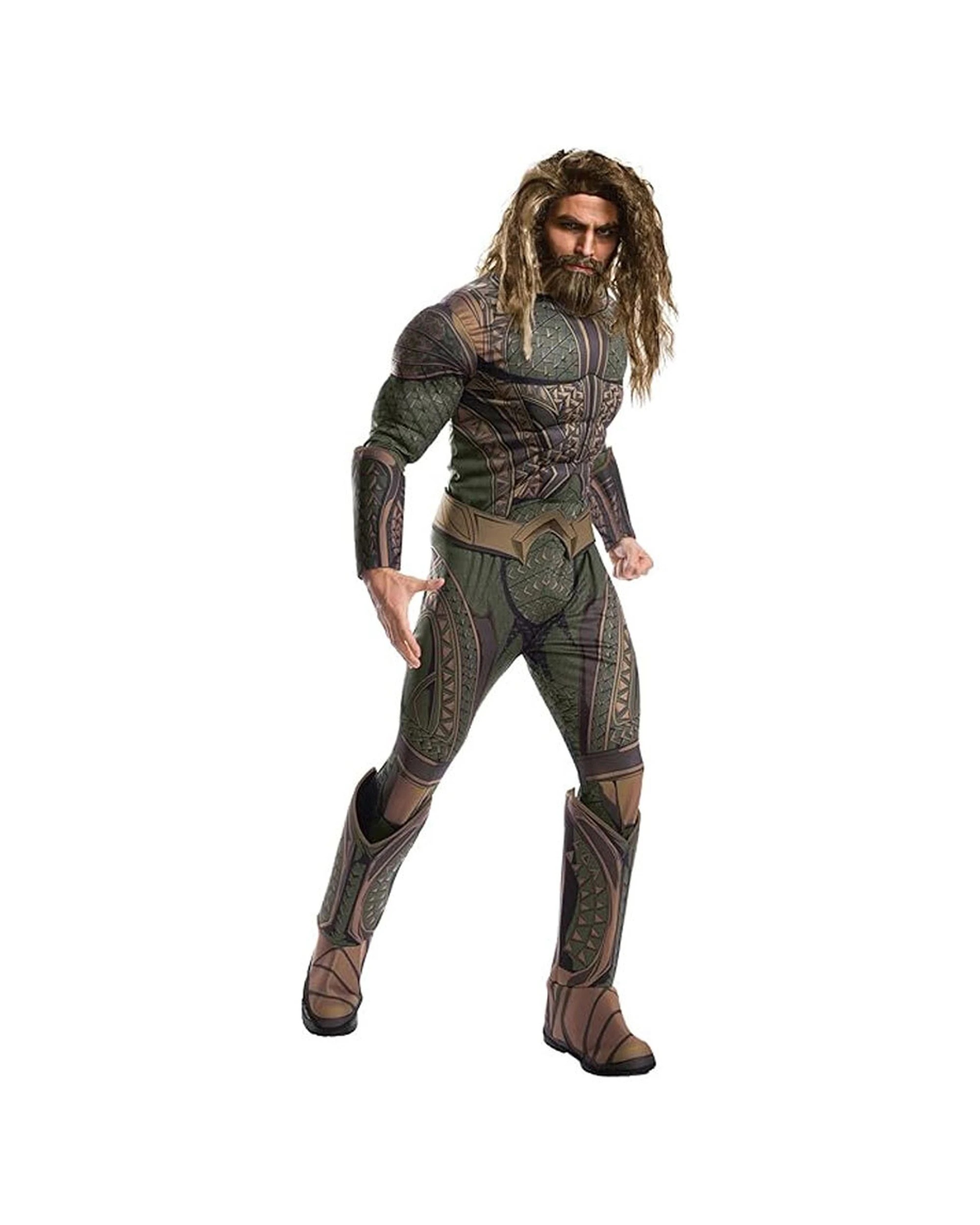 2 DC Aquaman Beard & Wig Set Adult Hero Costume Party Dress Up Accessory - Brown, 2 of 2