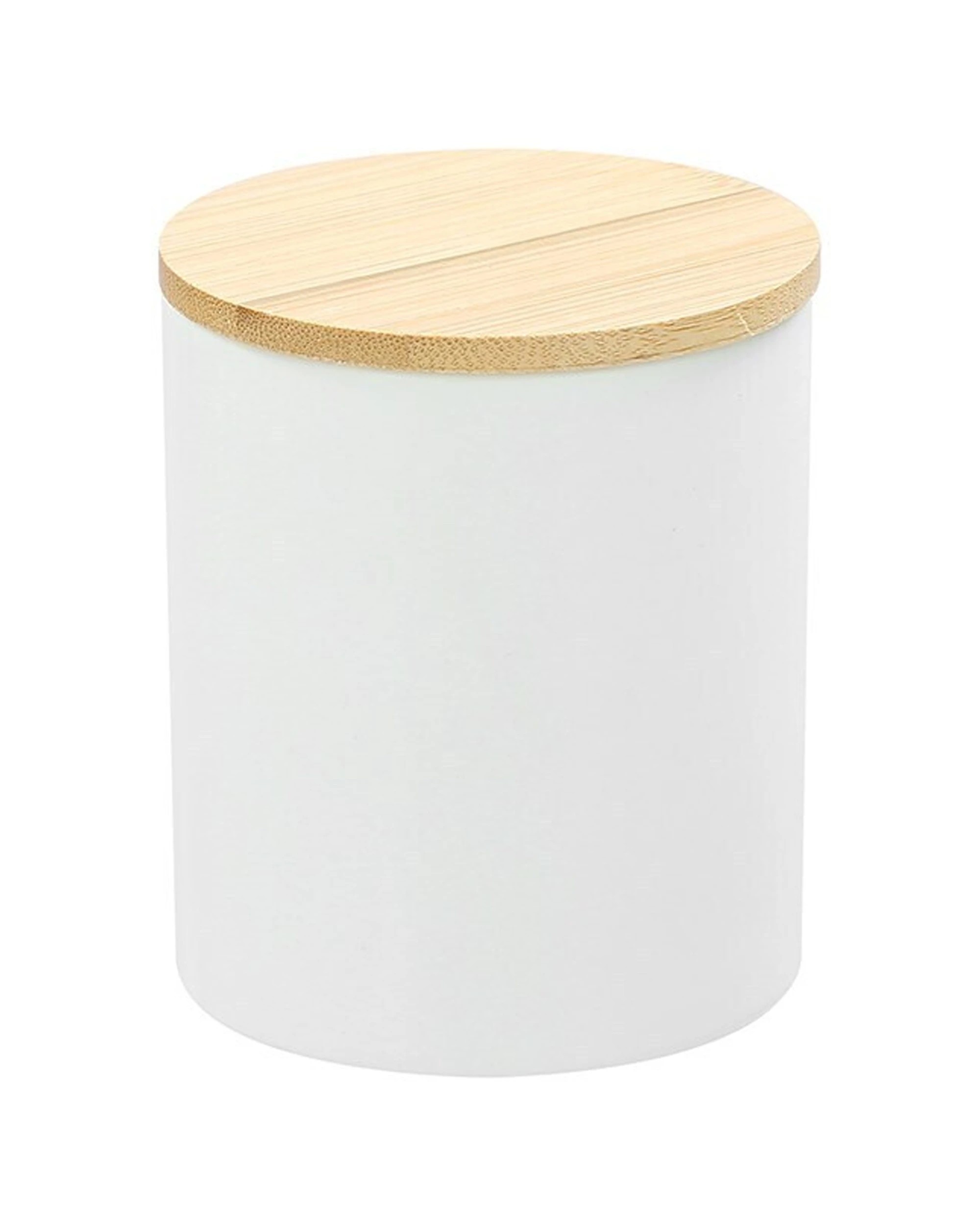 2 Boxsweden 3x Bano Ceramic Bathroom Cup Bamboo Lid 8x10cm - White, 2 of 4