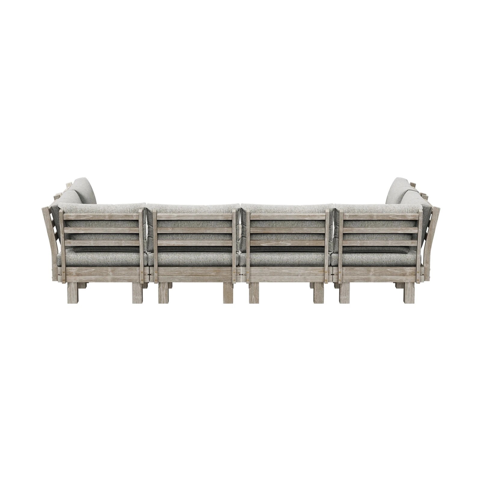 9 Livsip 9PCS Outdoor Sofa Set Wooden Lounge Setting Table Chair - Beige, 9 of 9